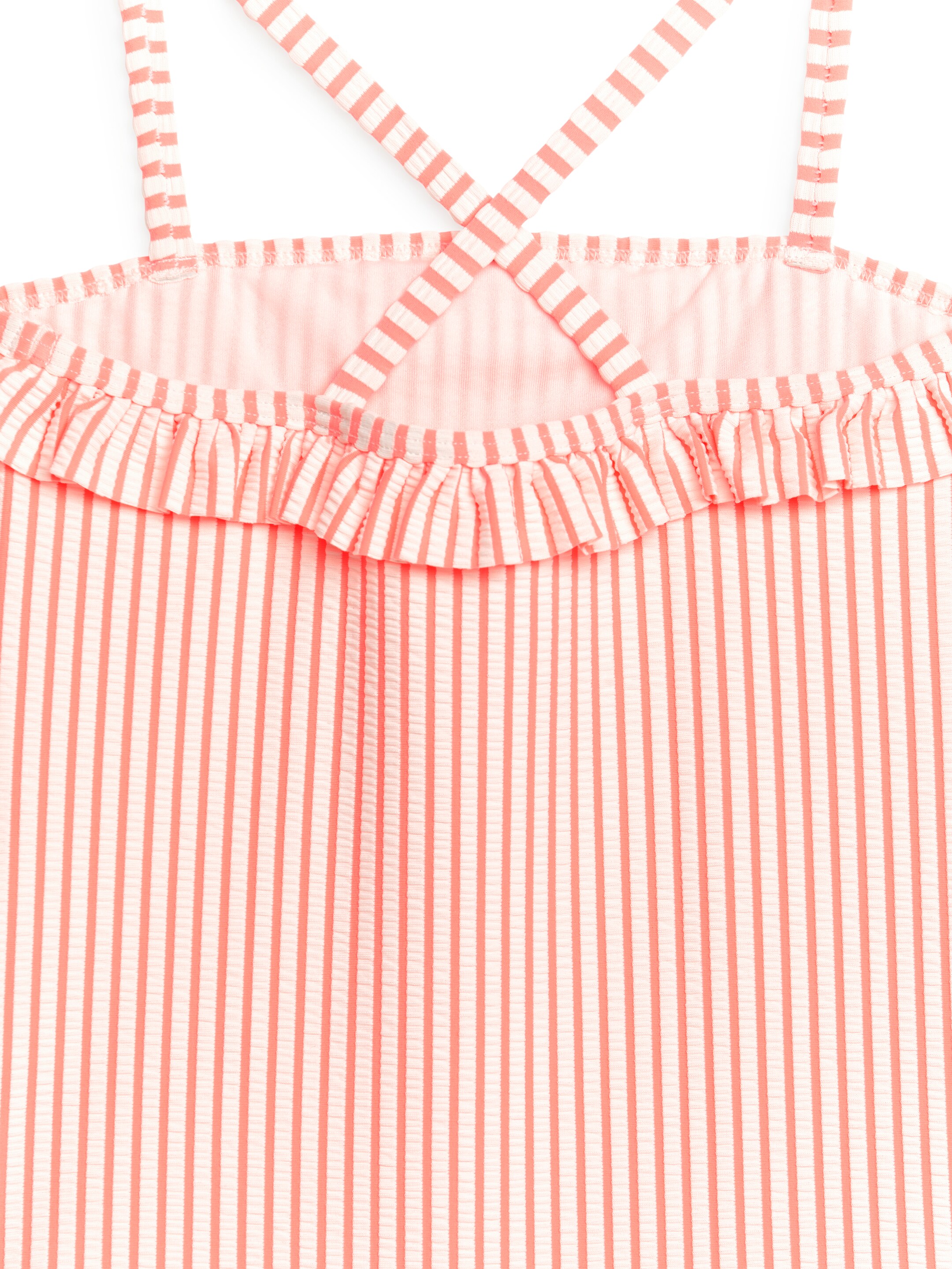 Seersucker-Badeanzug mit Rüschen - Orange/gestreift - Regular Fit - Kinder - StillMedia/DescriptiveDetail - 1