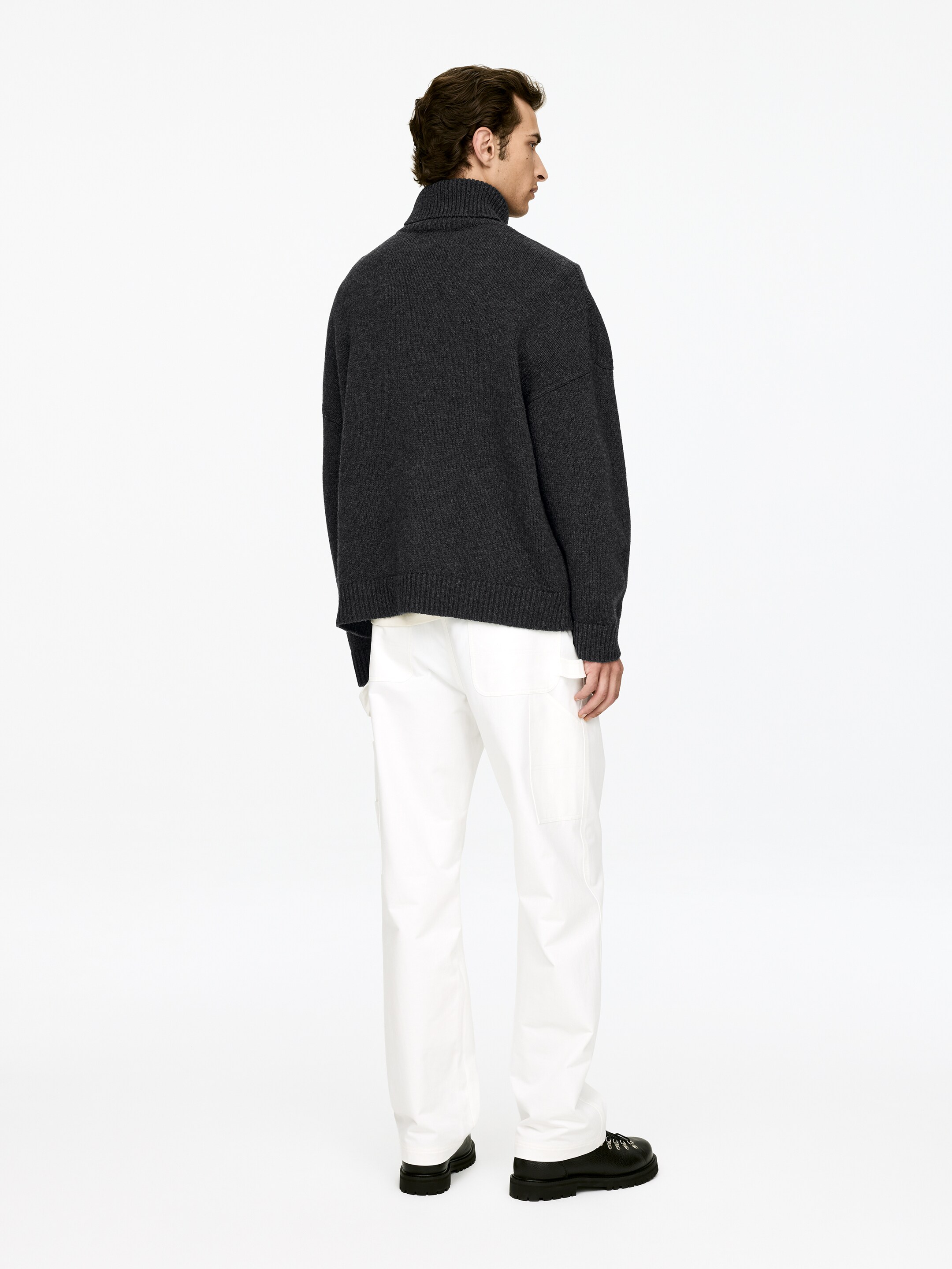 Agrandir l'image: Pull col roulé en laine - gris - HOMME | H&M FR 3