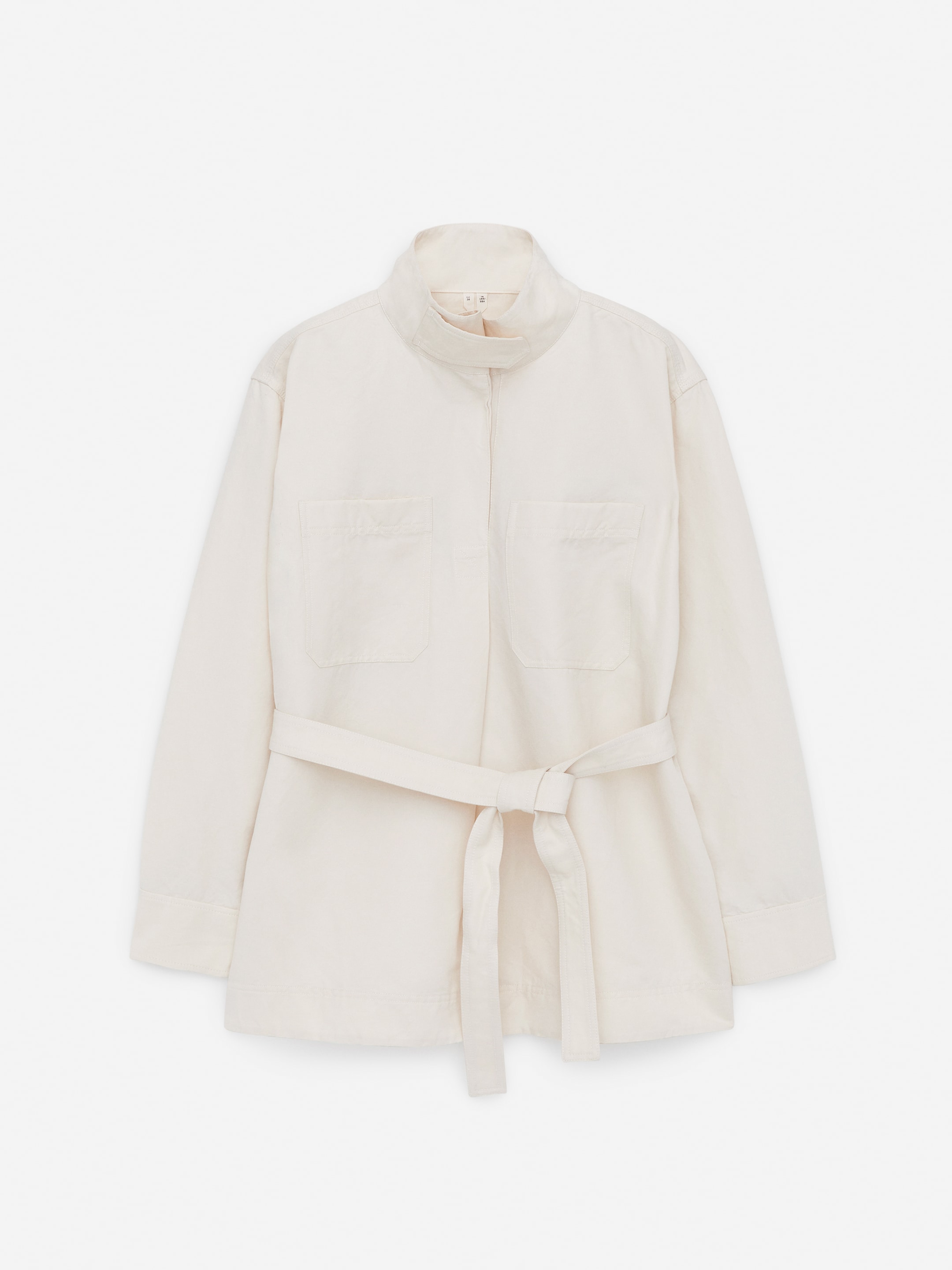 Linen Blend Pop-Over Shirt - Dusty White - Regular fit - Women - StillMedia/DescriptiveStillLife - 3