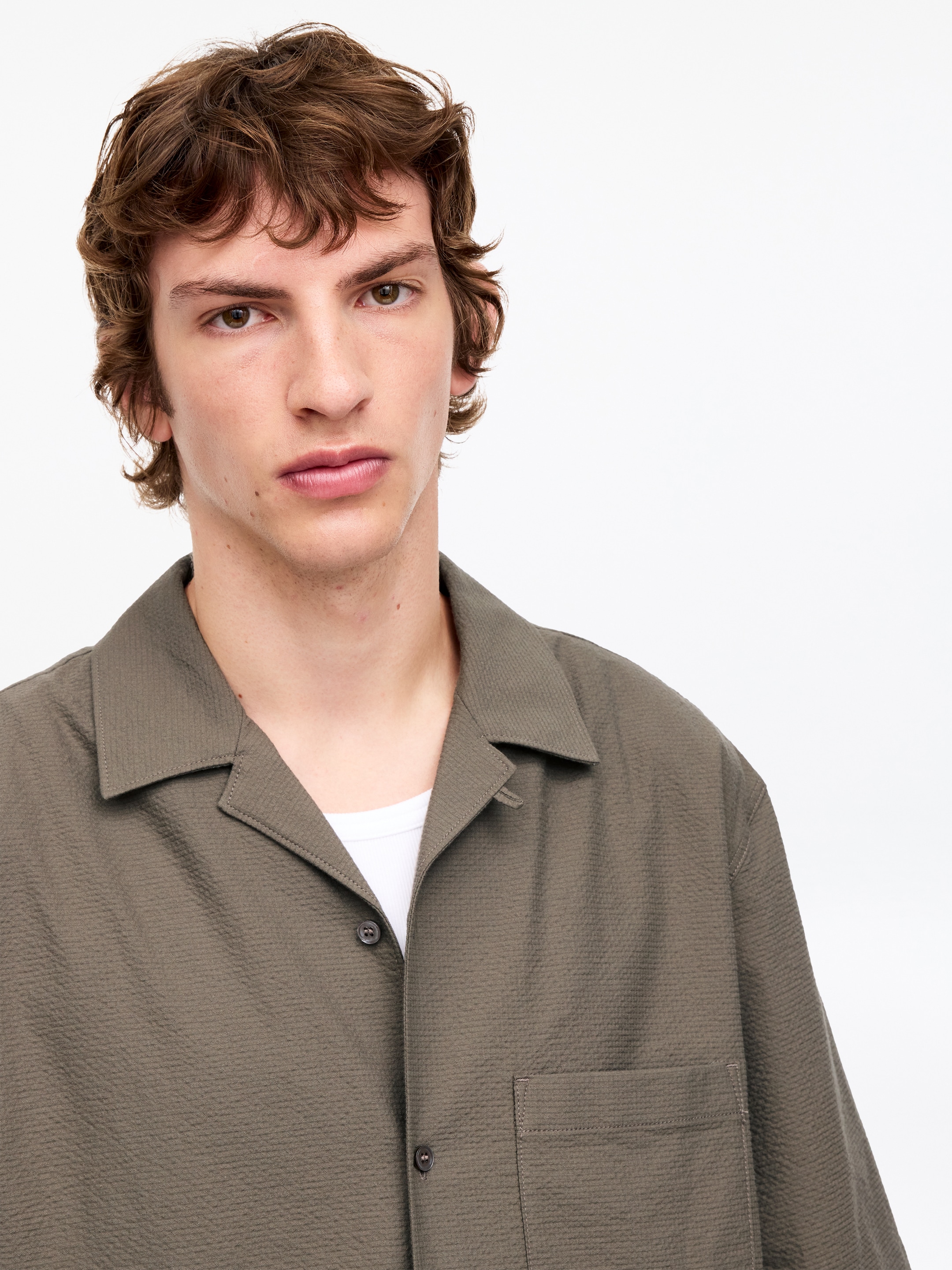 Seersucker Resort Shirt - Mole - Regular fit - Men - StillMedia/Lookbook - 10