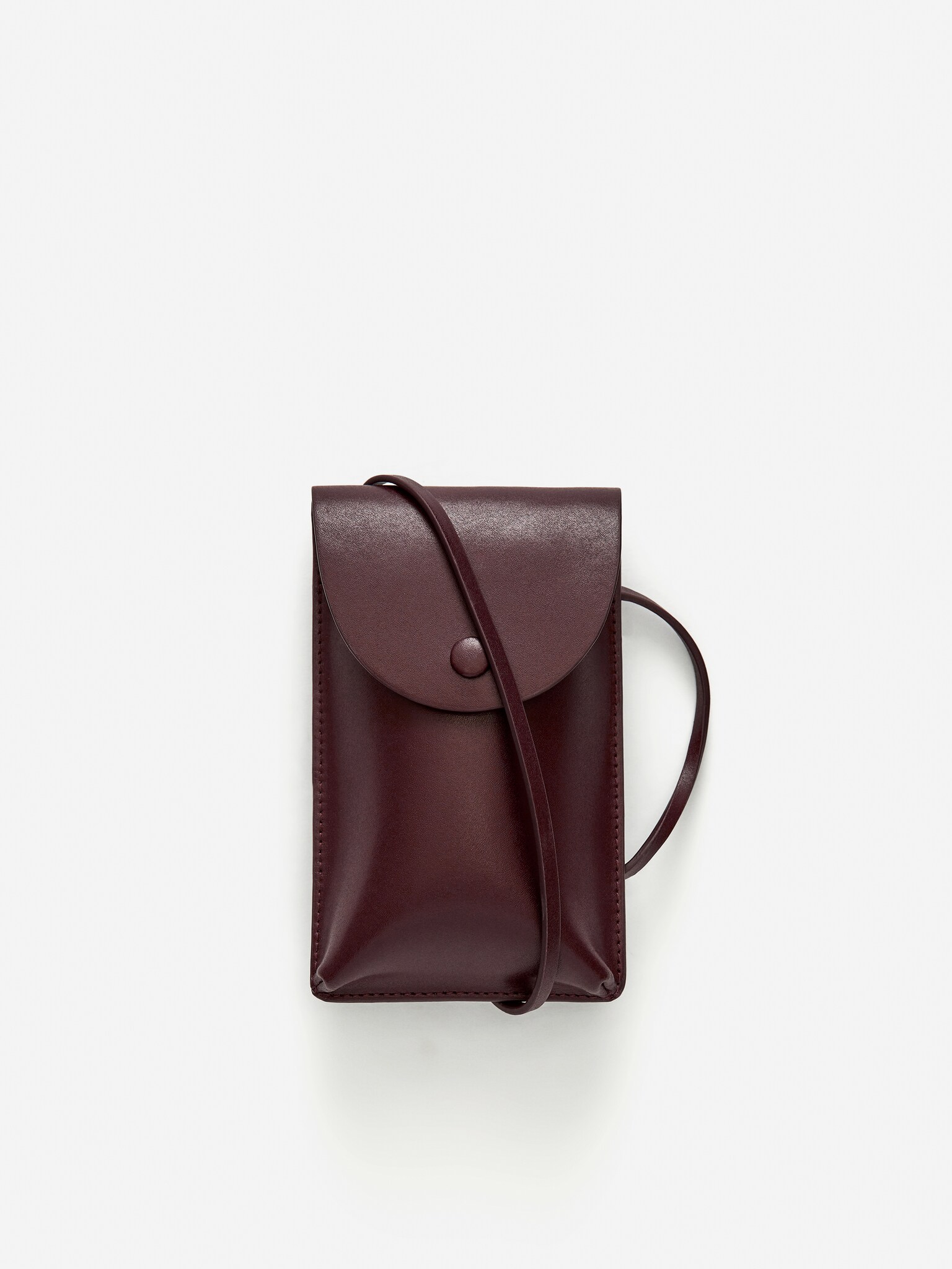 Étui de téléphone en cuir - Rouge foncé