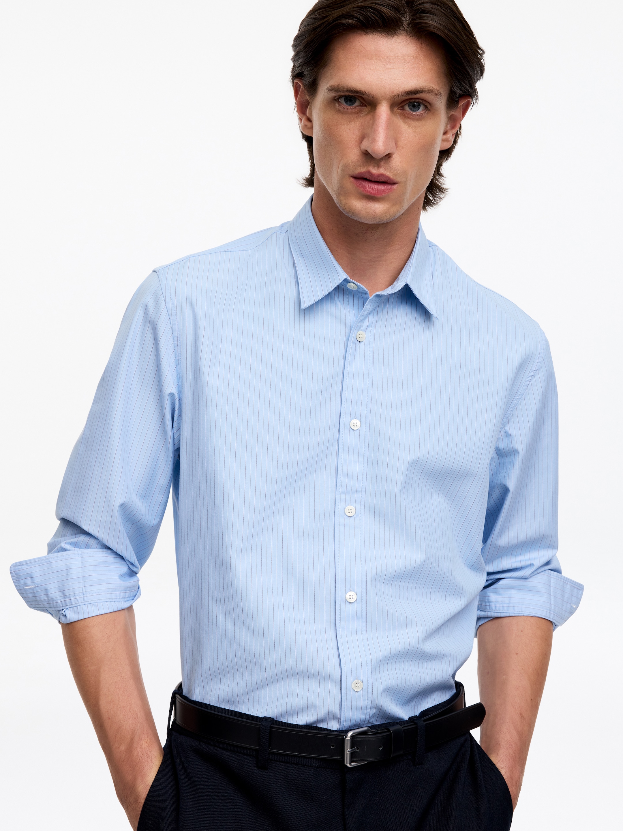 Cotton-Tencel Shirt - Light Blue - Regular fit - Men - StillMedia/Lookbook - 5