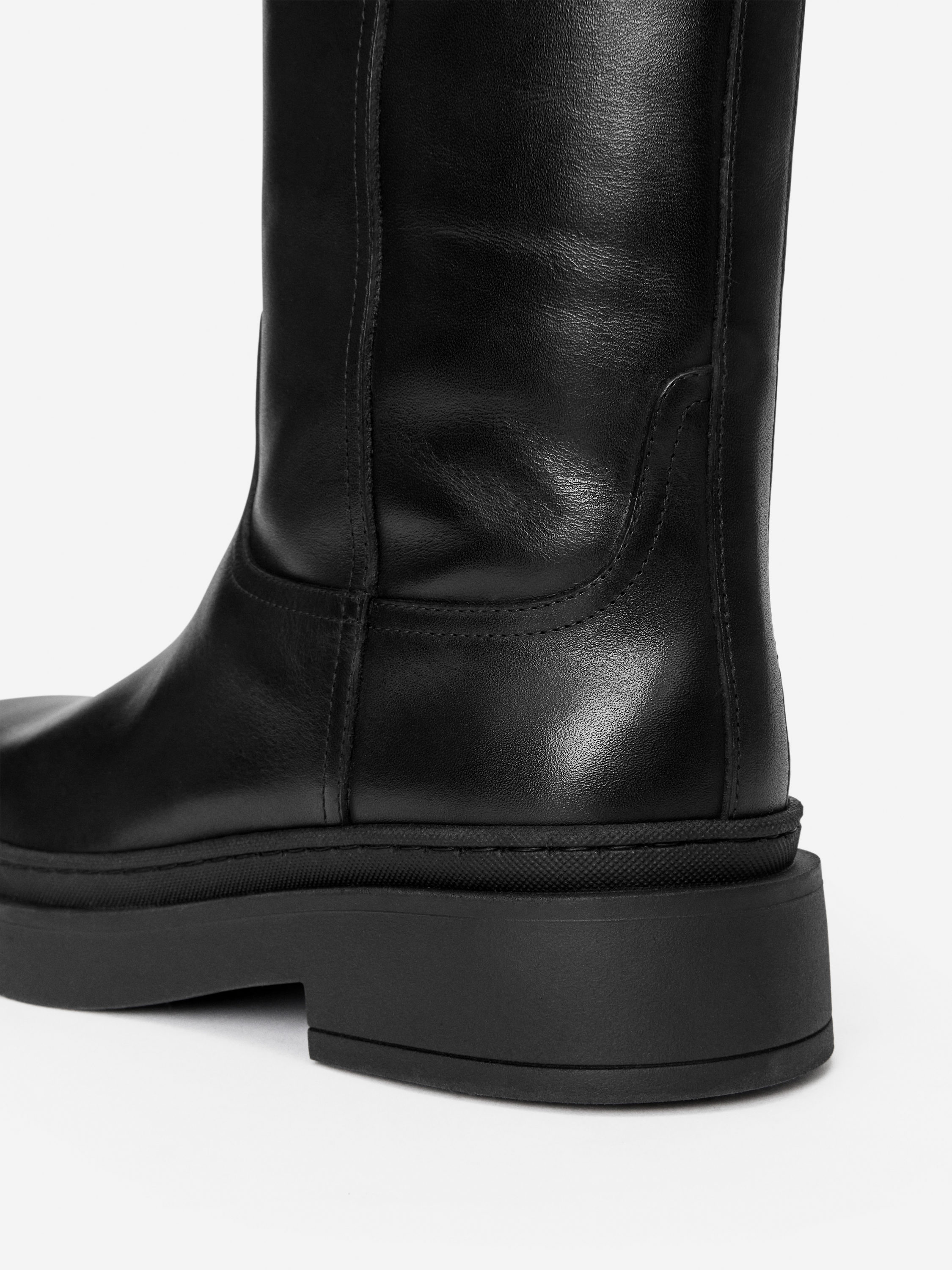 Below-The-Knee Leather Boots - Black - Women - StillMedia/DescriptiveDetail - 4