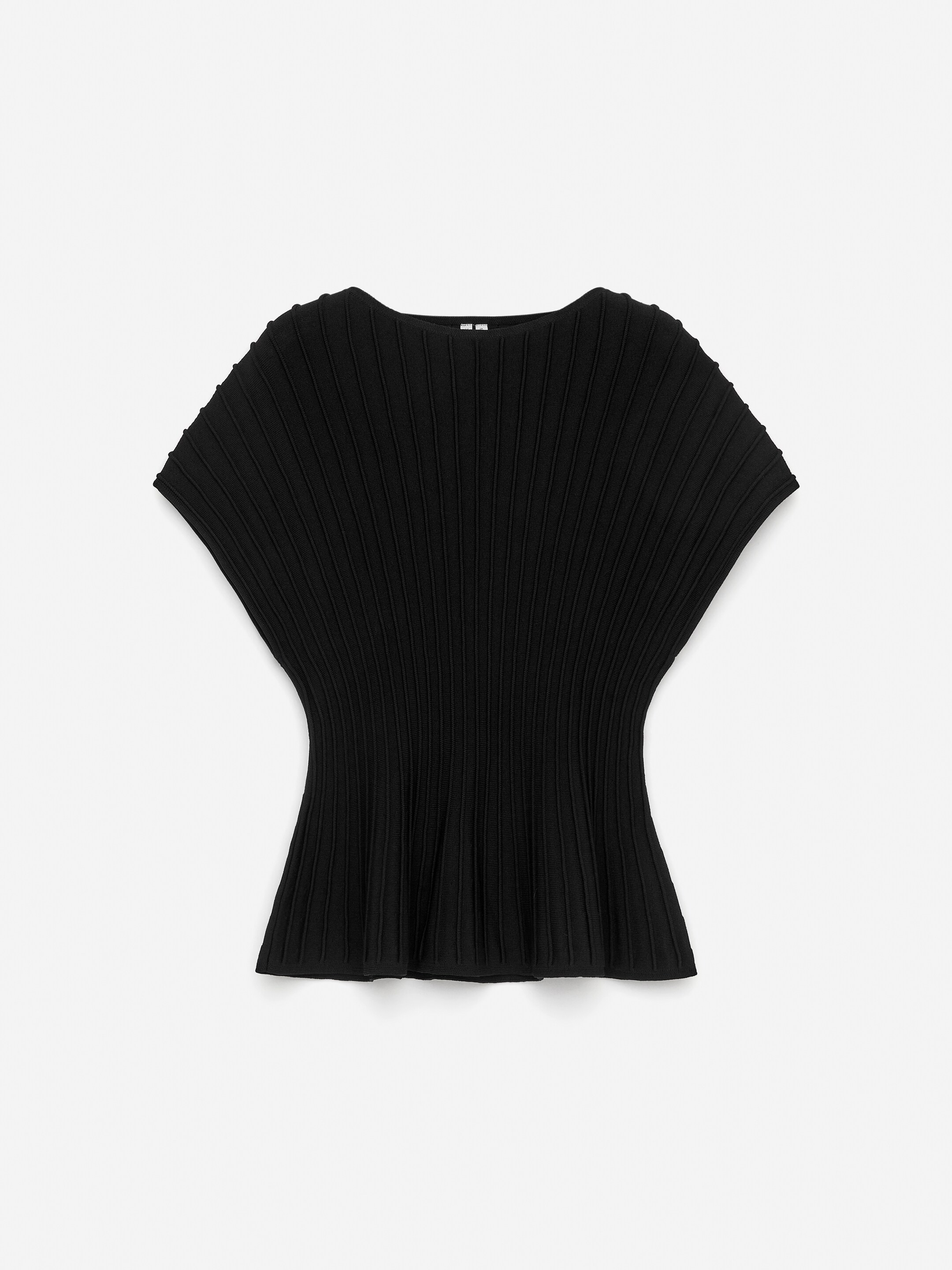 Se større billede: Fintstrikket peplumtop - Sort - DAME | H&M DK 5