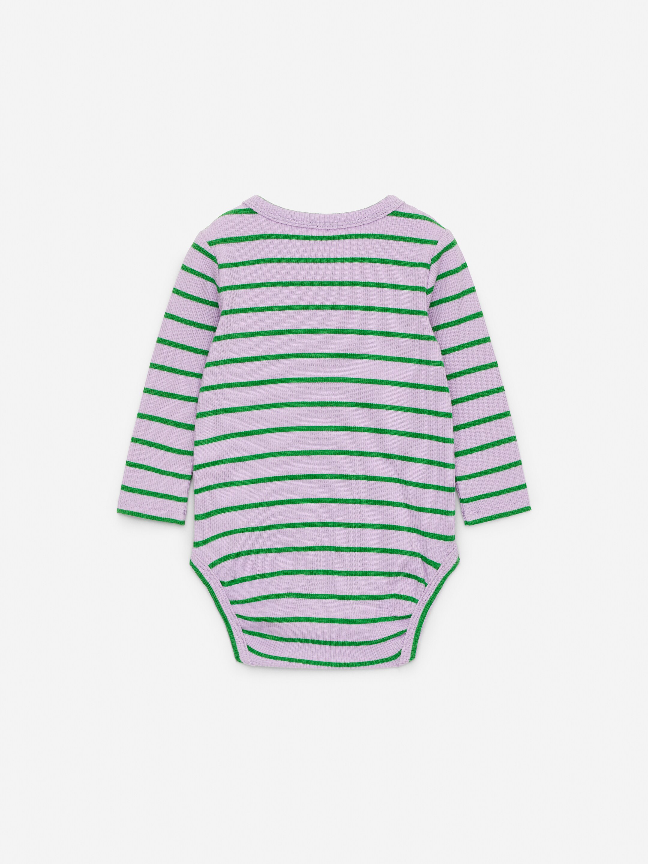 Ingrandisci l'immagine: Ribbed Long-Sleeve Bodysuit - Lilac/Green - BAMBINO | H&M CH 2