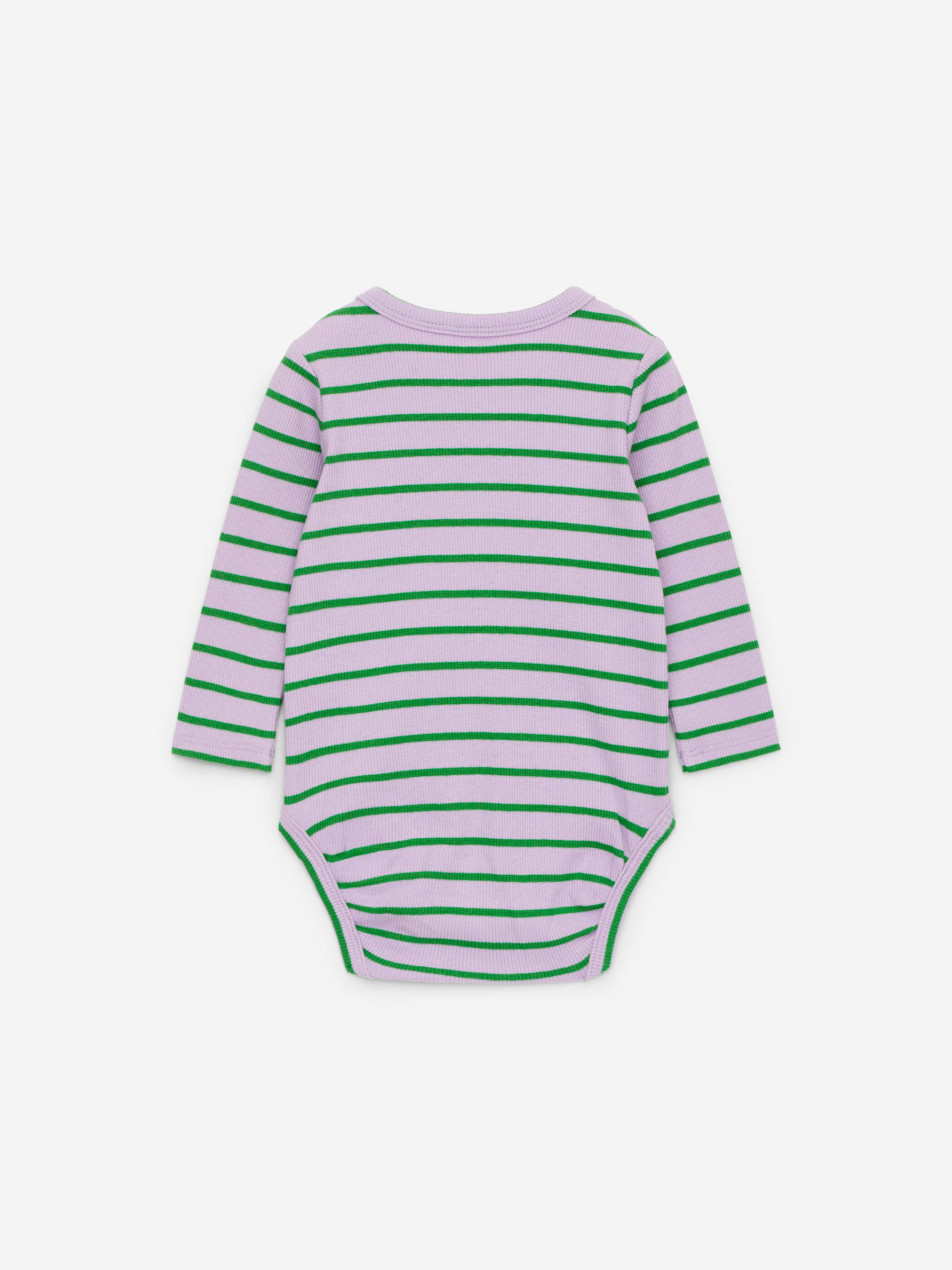 Ribbed Long-Sleeve Bodysuit - Lilac/Green - Slim fit - Children - StillMedia/DescriptiveStillLife - 1