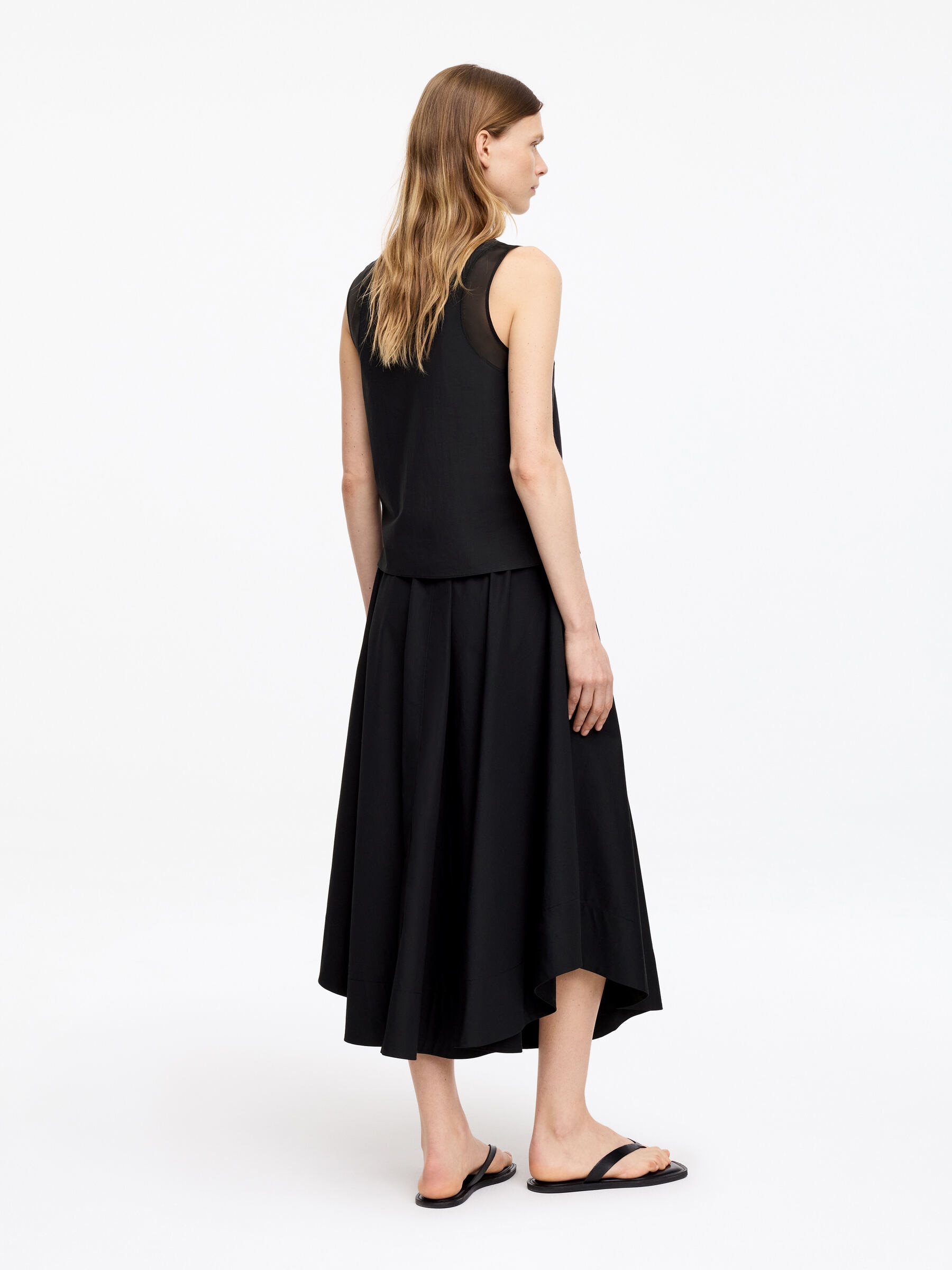 Tanktop mit Organzadetail - Schwarz - Regular Fit - Damen - StillMedia/Lookbook - 2