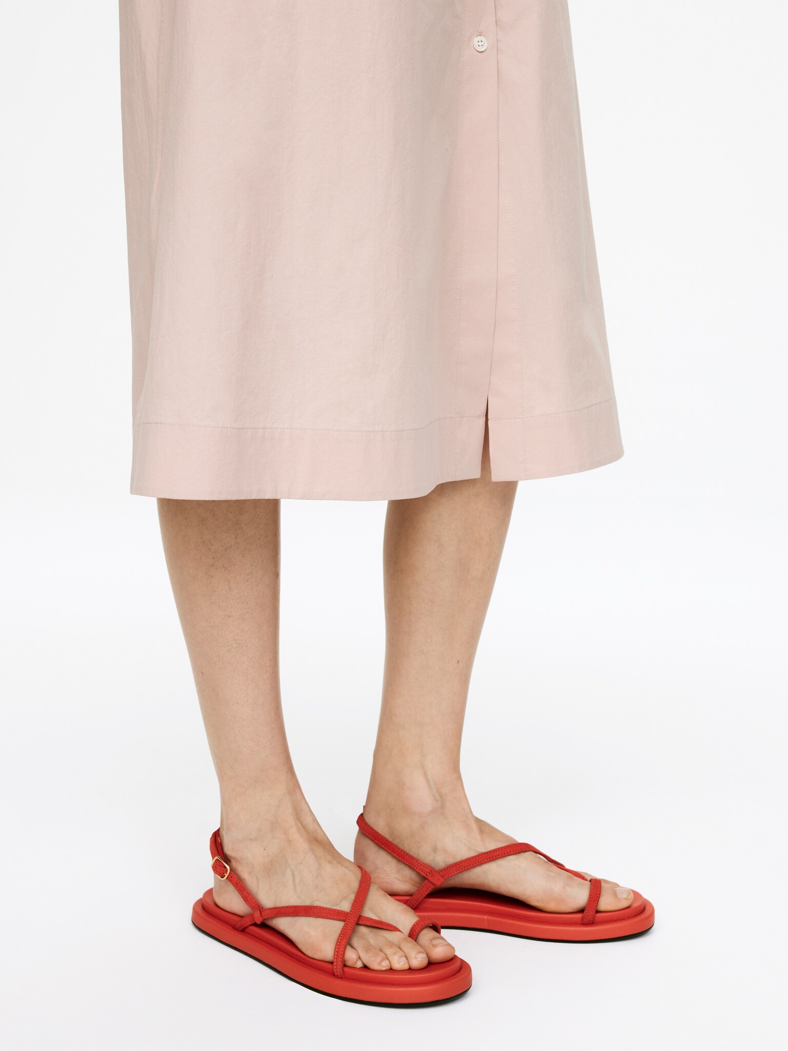 Sandales à brides en cuir - Orange/Marron