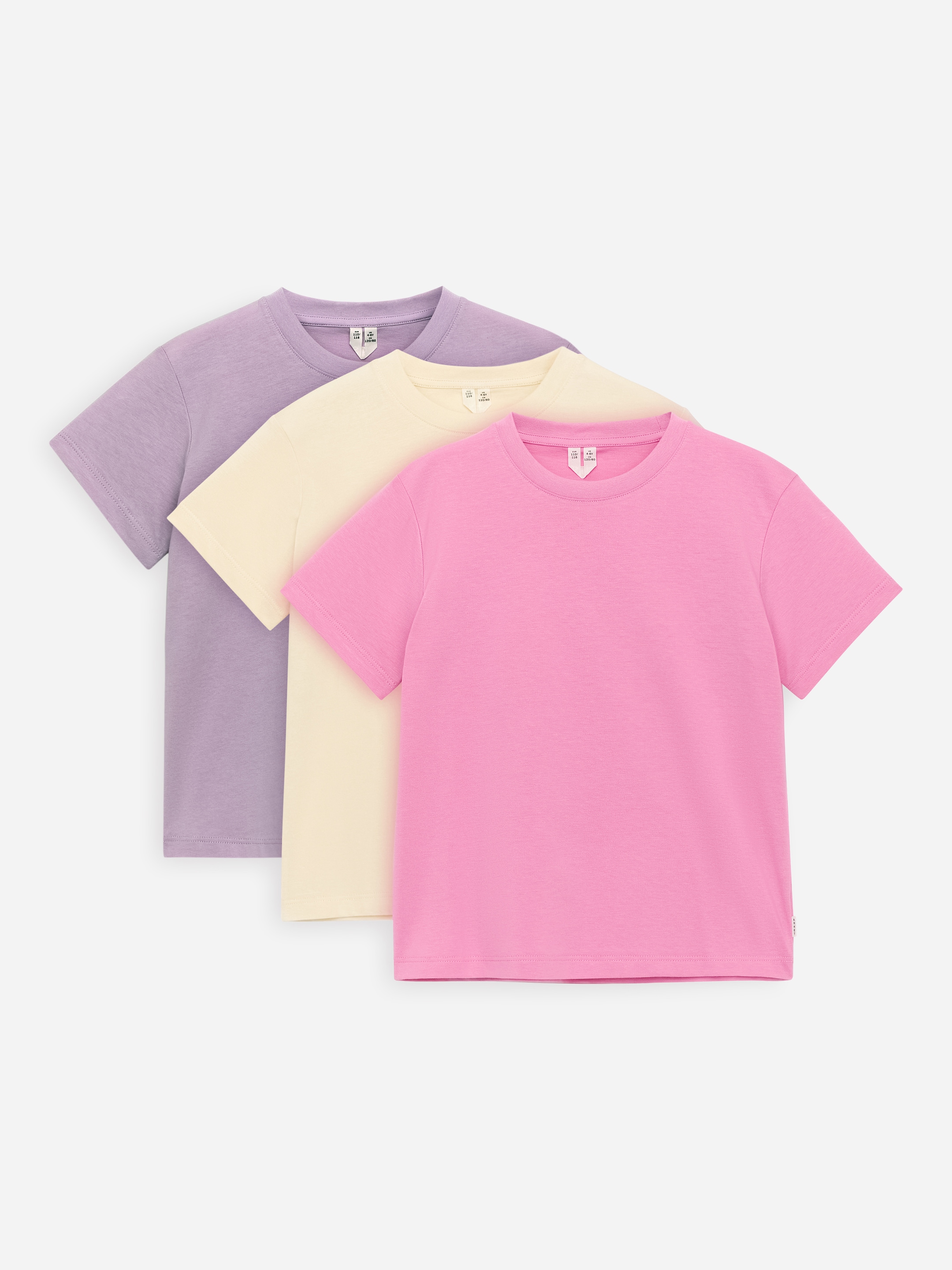 T-Shirt mit Rundhalsausschnitt, 3er-Pack-#BFAED2-17691
