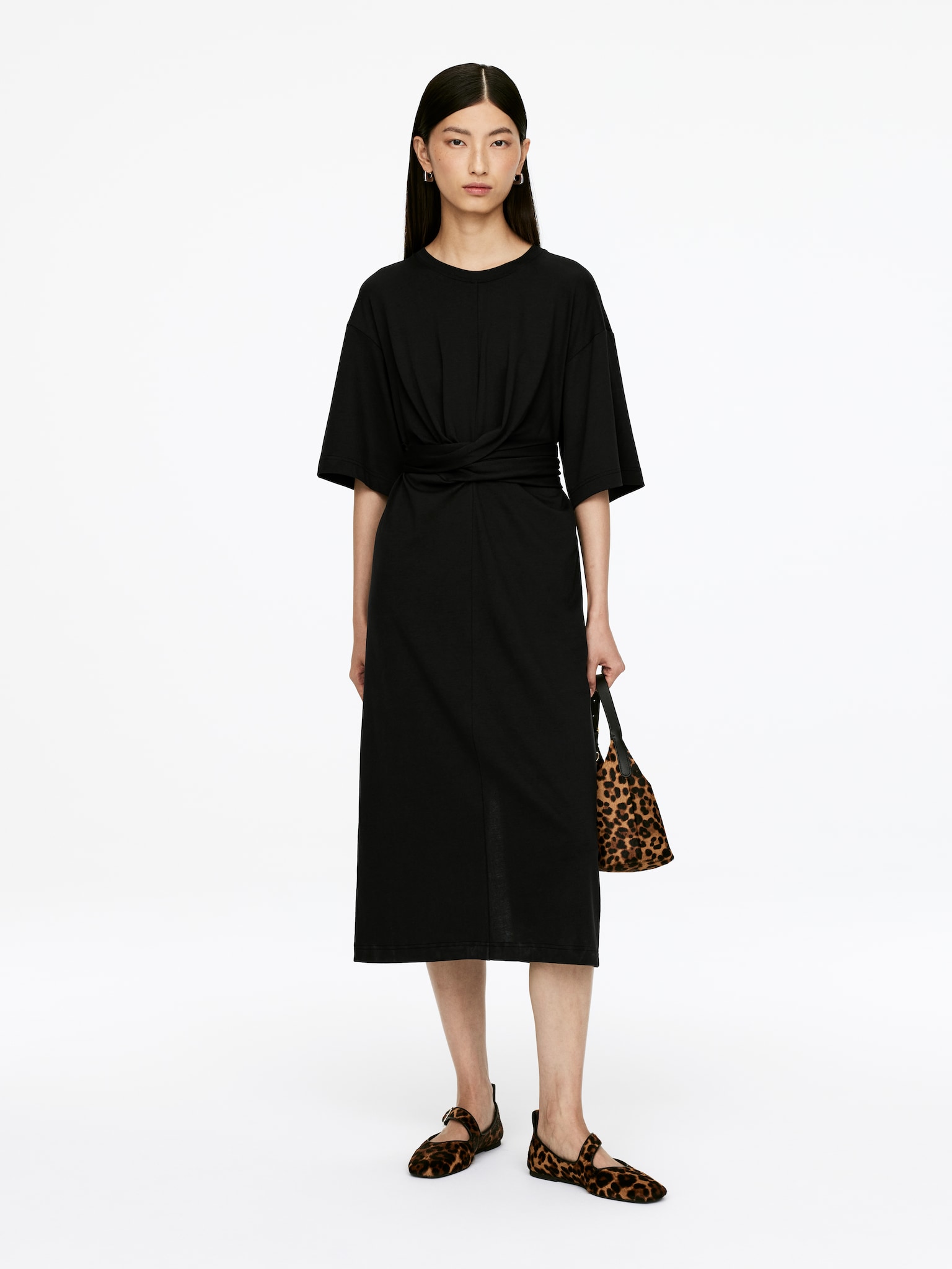 Robe T-shirt midi - Noir