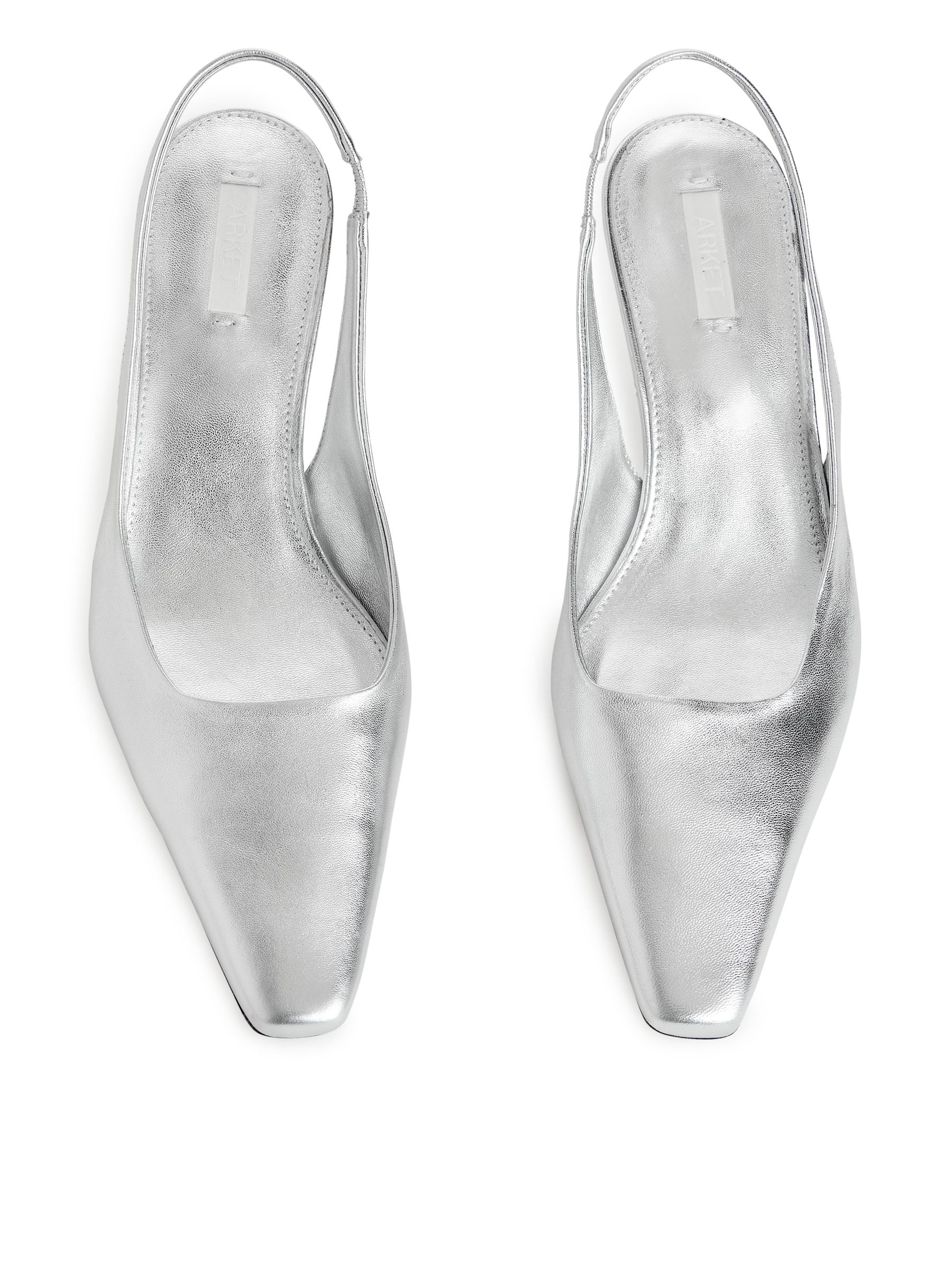 Décolleté slingback in pelle - Argento - Women - StillMedia/DescriptiveStillLife - 4