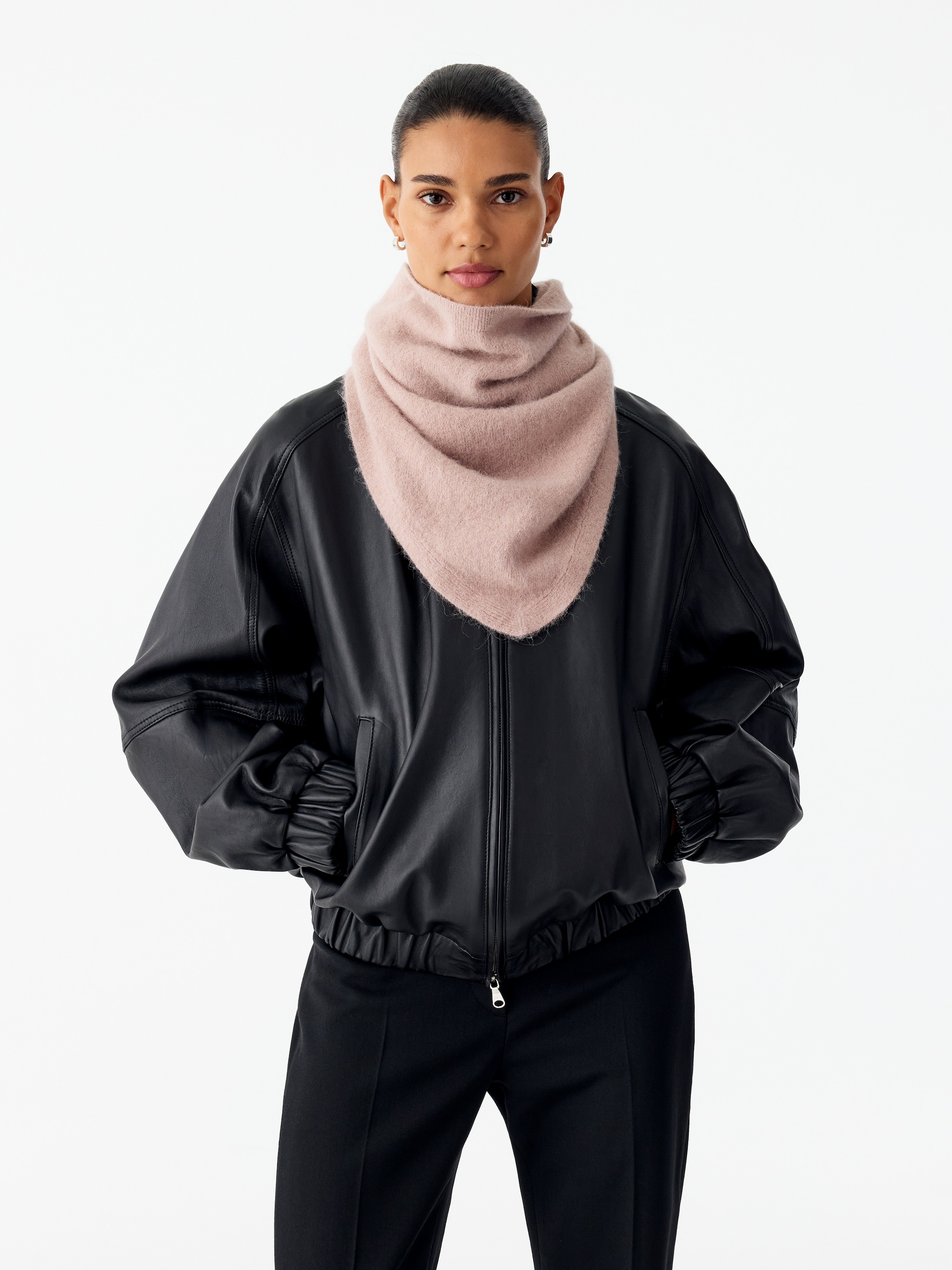 Bufanda en mezcla de lana y alpaca - Rosa empolvado - women - StillMedia/Lookbook - 3