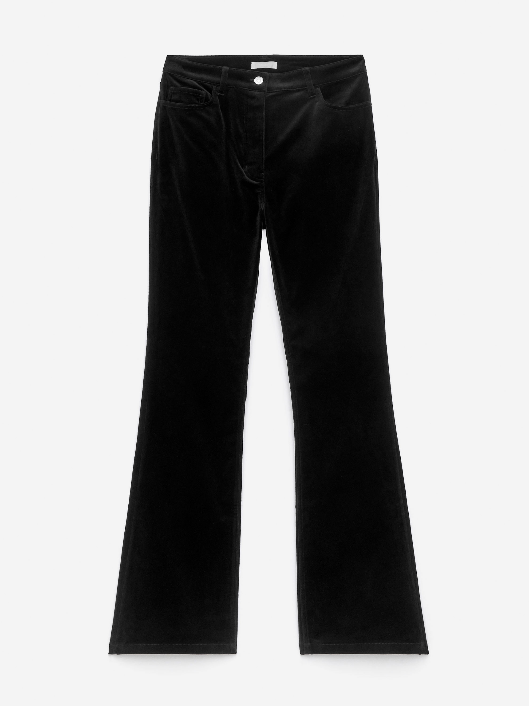 Flared Velvet Trousers - Black - Slim fit - Women - StillMedia/DescriptiveStillLife - 1
