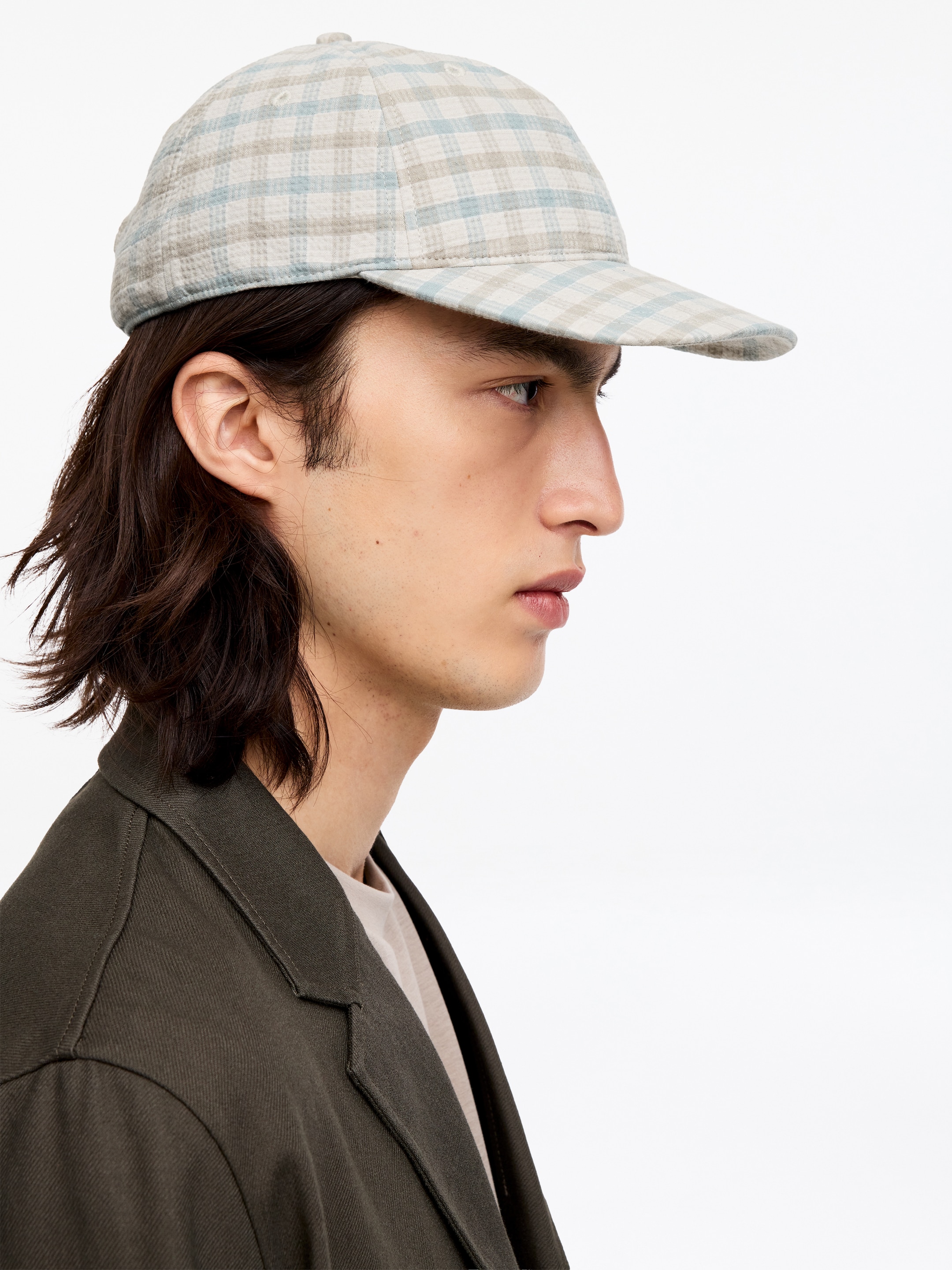 Seersucker Baseball Cap - Beige/Checked - Men - StillMedia/Lookbook - 4