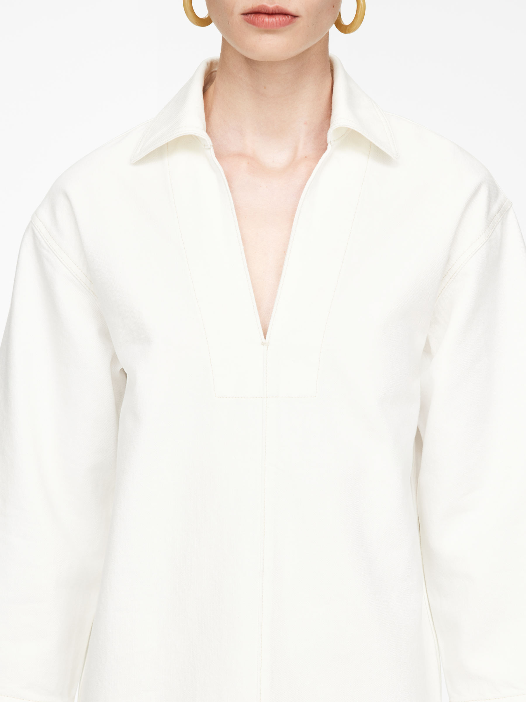 Denim Tunic - White - Loose fit - Women - StillMedia/Lookbook - 6