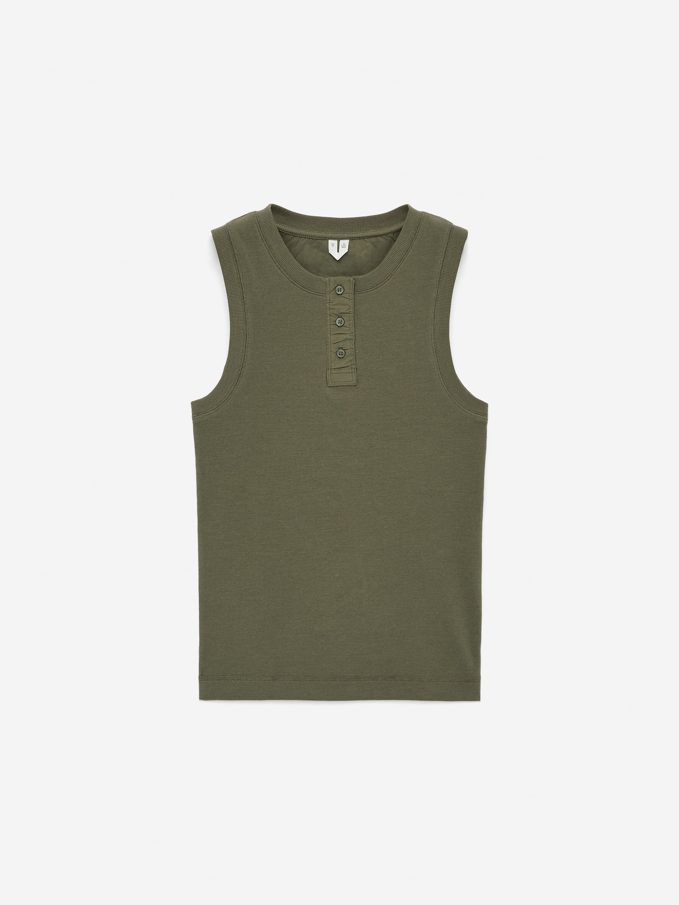 Rib Tank Top-#5F5C4B-15444
