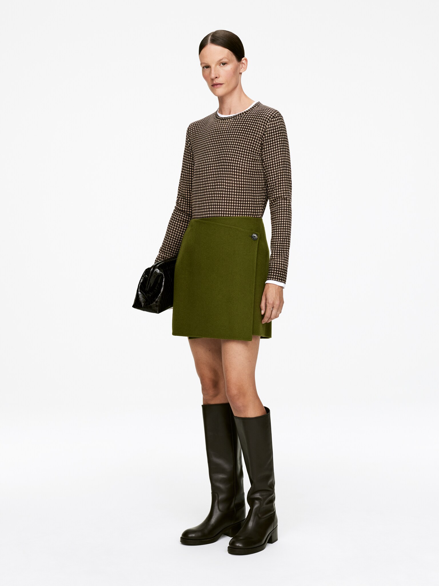 Pull en laine à col rond - Beige/Noir - 3