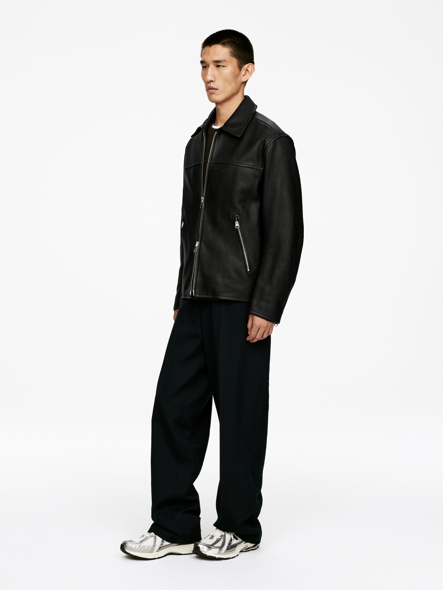 Veste en cuir - Noir - 8