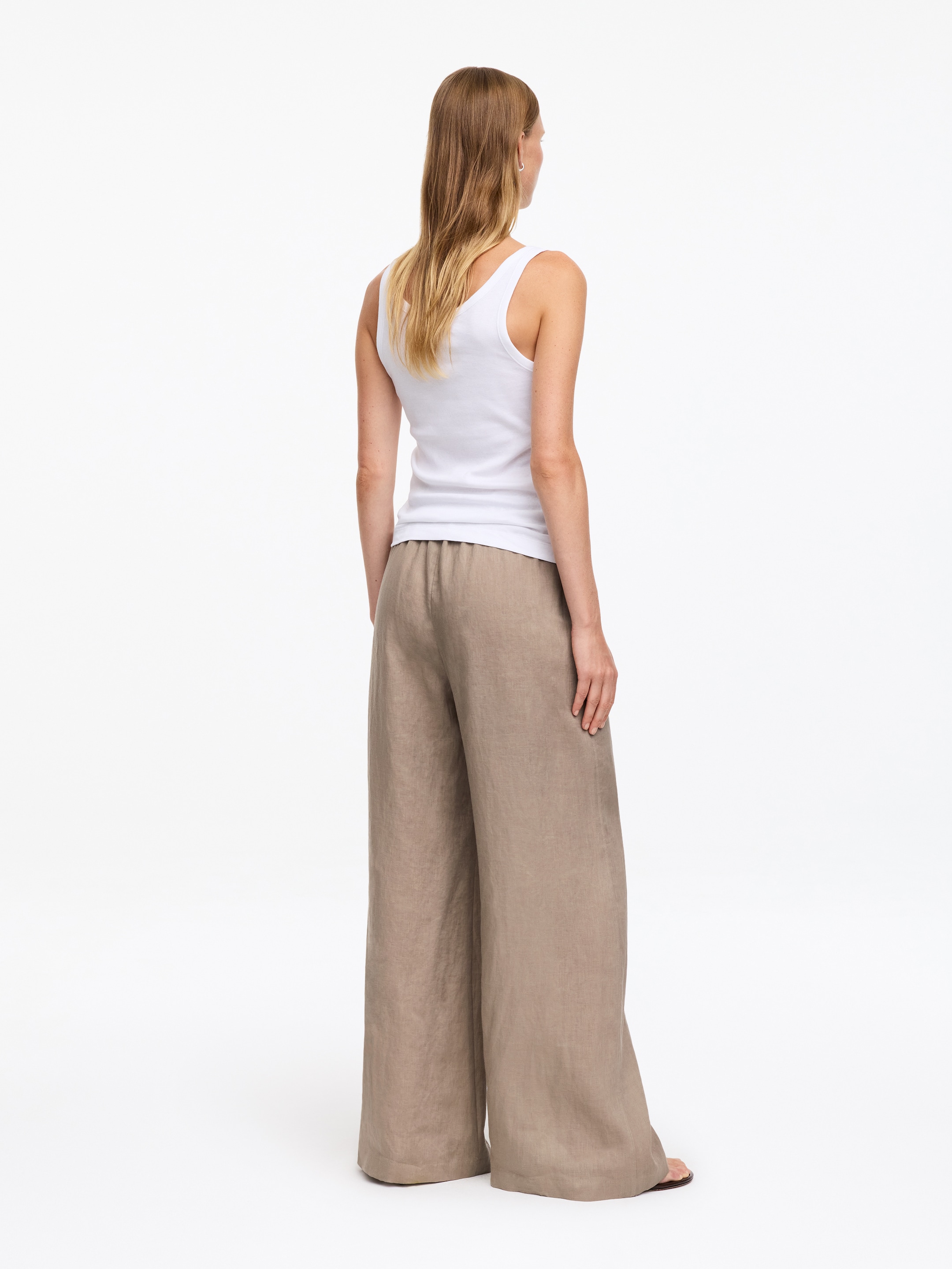 Pantalones de lino anchos - Beige - Corte holgado - women - StillMedia/Lookbook - 3