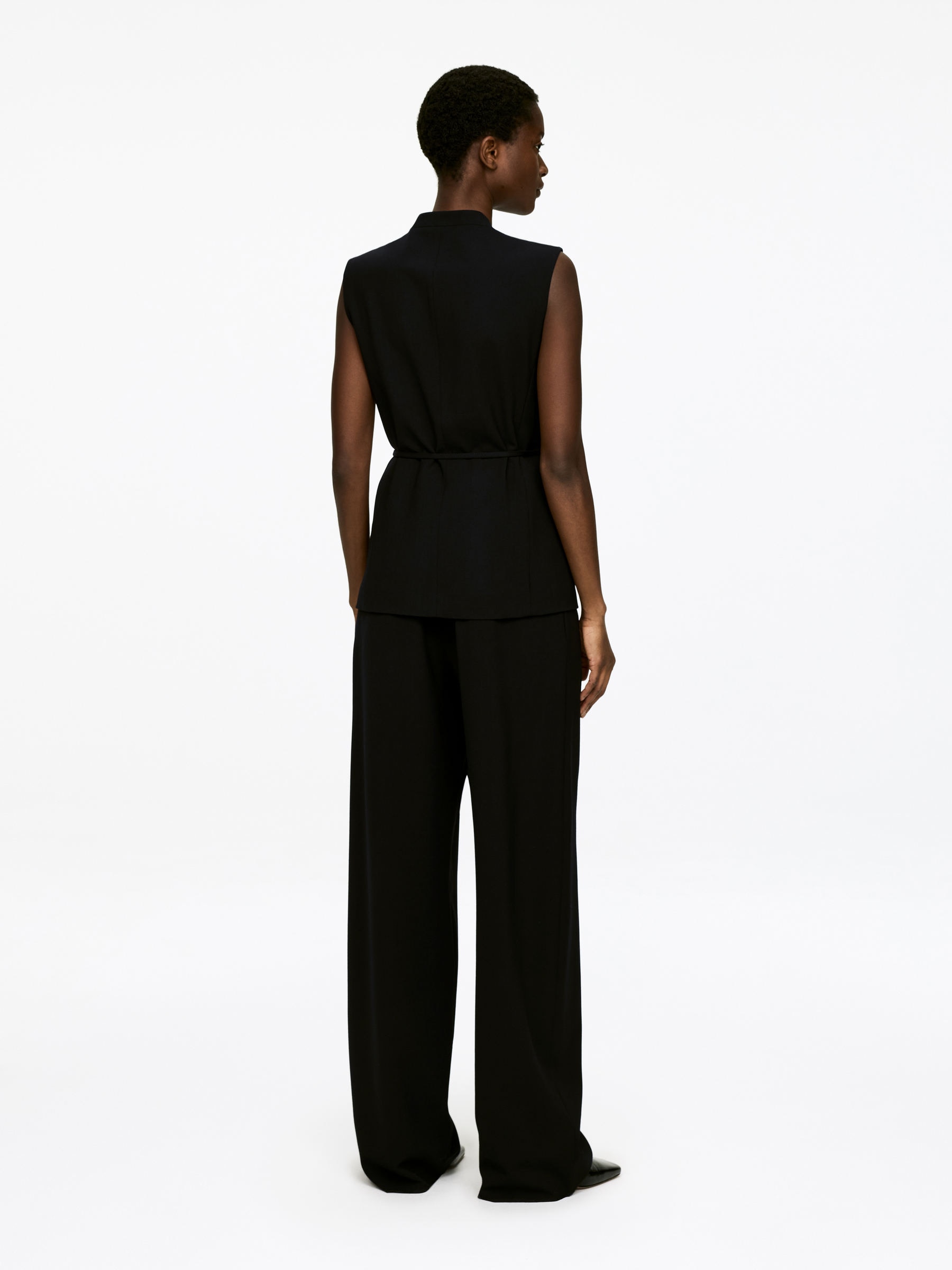 Belted Waistcoat - Black - Regular fit - Women - StillMedia/Lookbook - 5