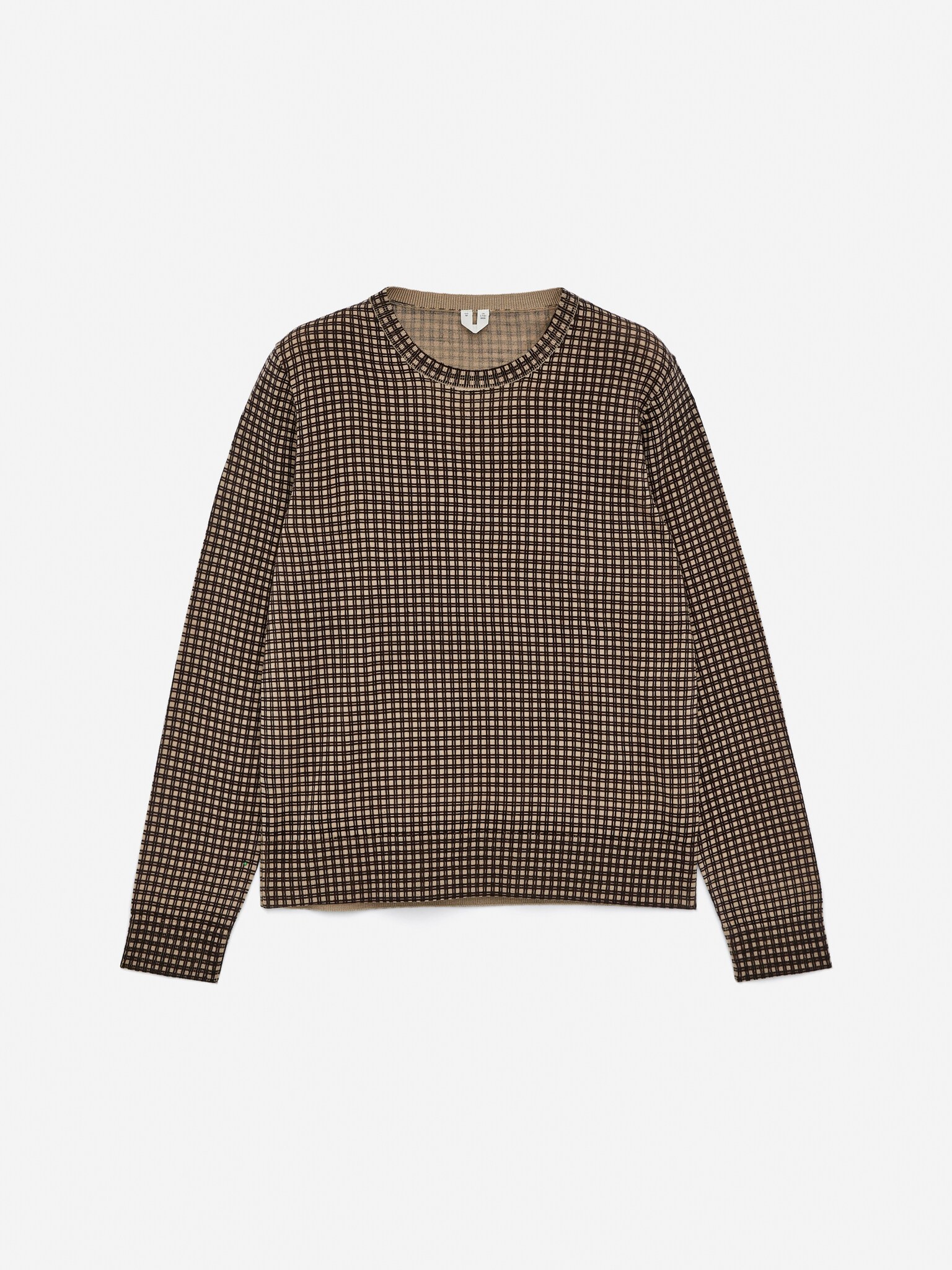 Pull en laine à col rond - Beige/Noir - 2