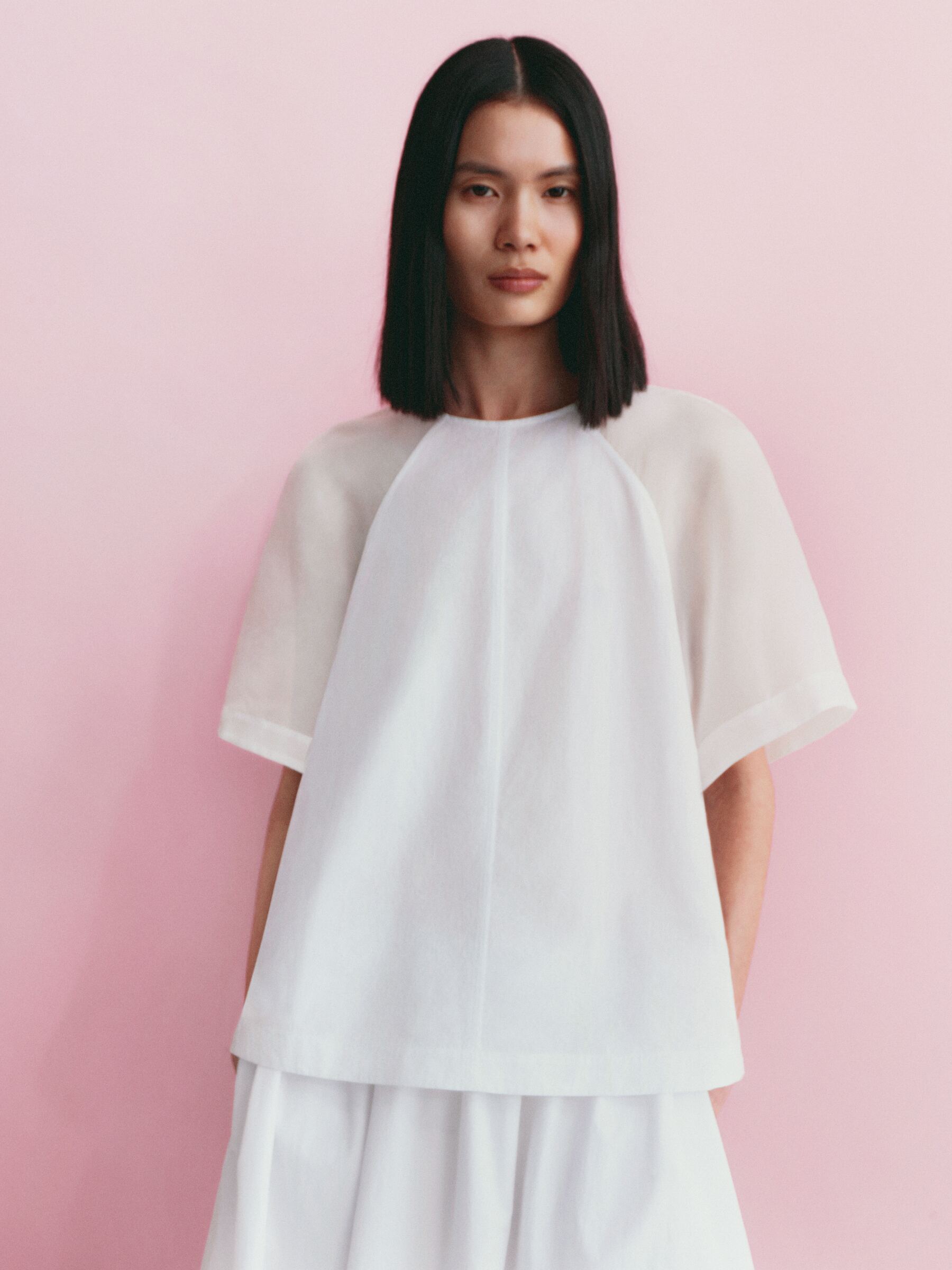 Oberteil aus Baumwolle und Seide - Weiß - Relaxed Fit - Damen - StillMedia/Environmental - 1