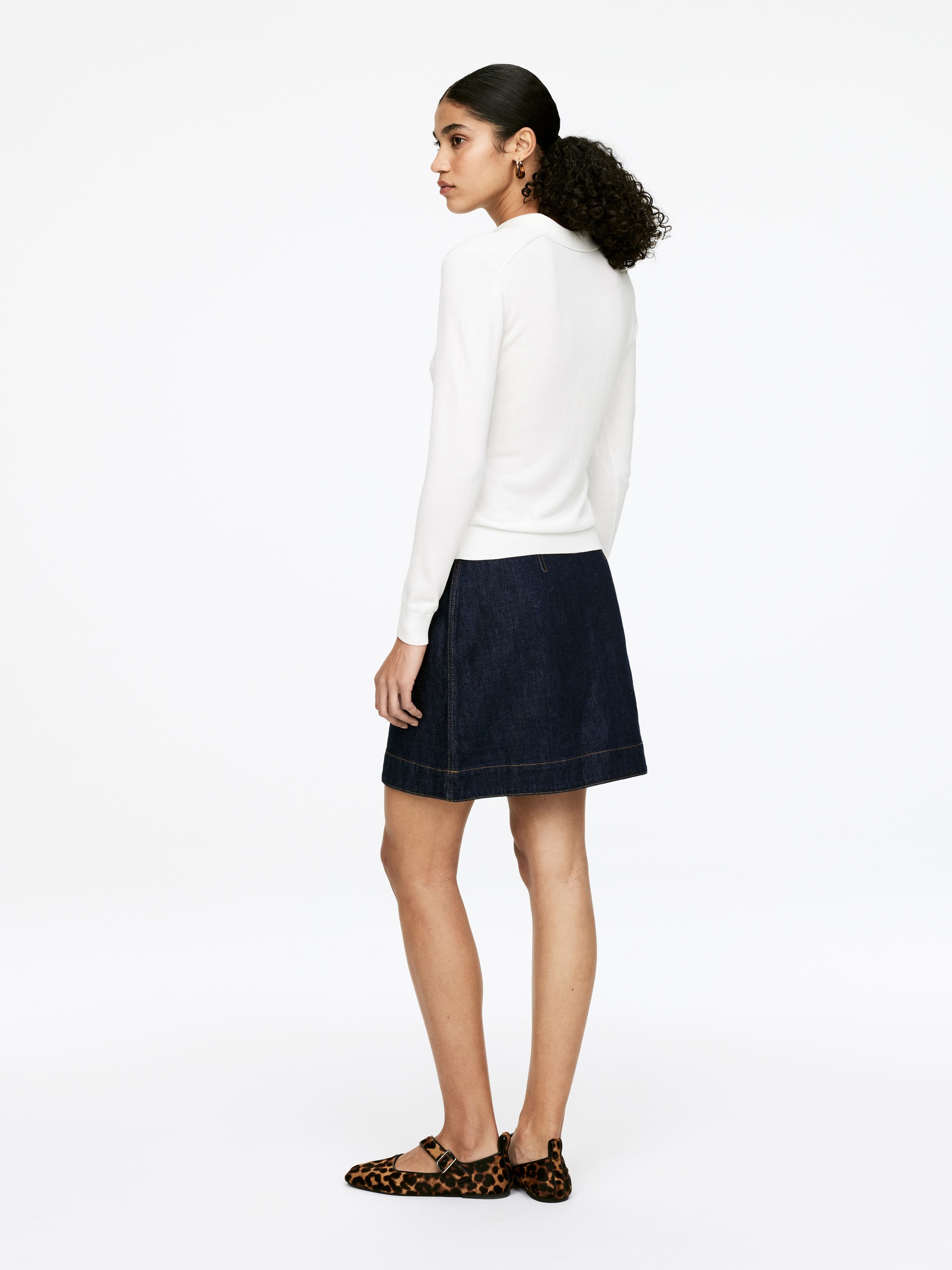 Denim Wrap Skirt - Dark Blue - Regular fit - Women - StillMedia/Lookbook - 4