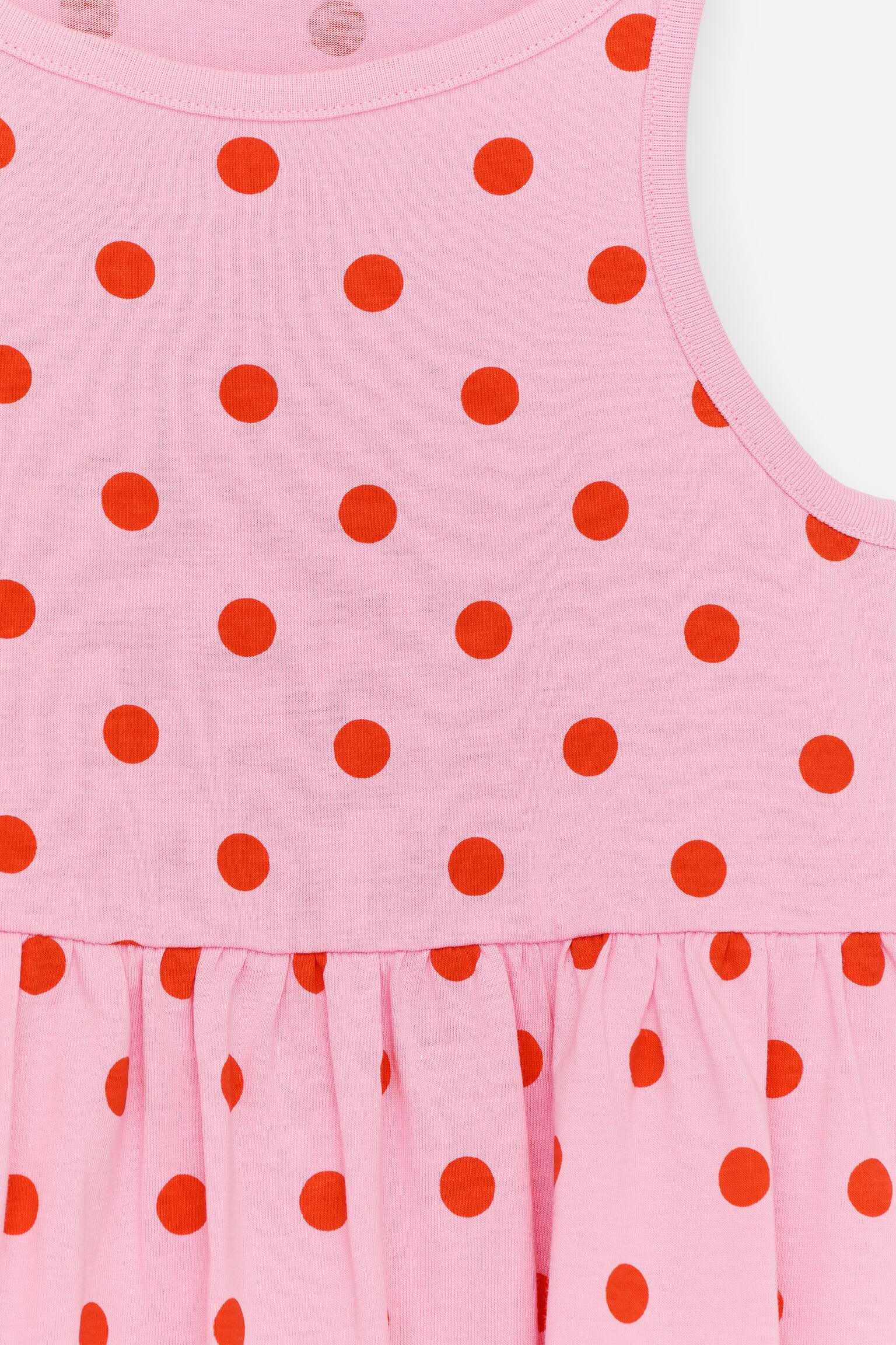 Ärmlös trikåklänning - Rosa/röd - 2