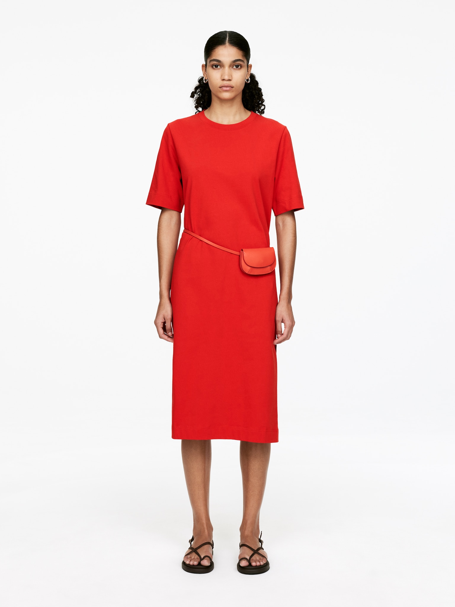 Vestido camiseta - Rojo/Negro/Azul oscuro/blanco roto