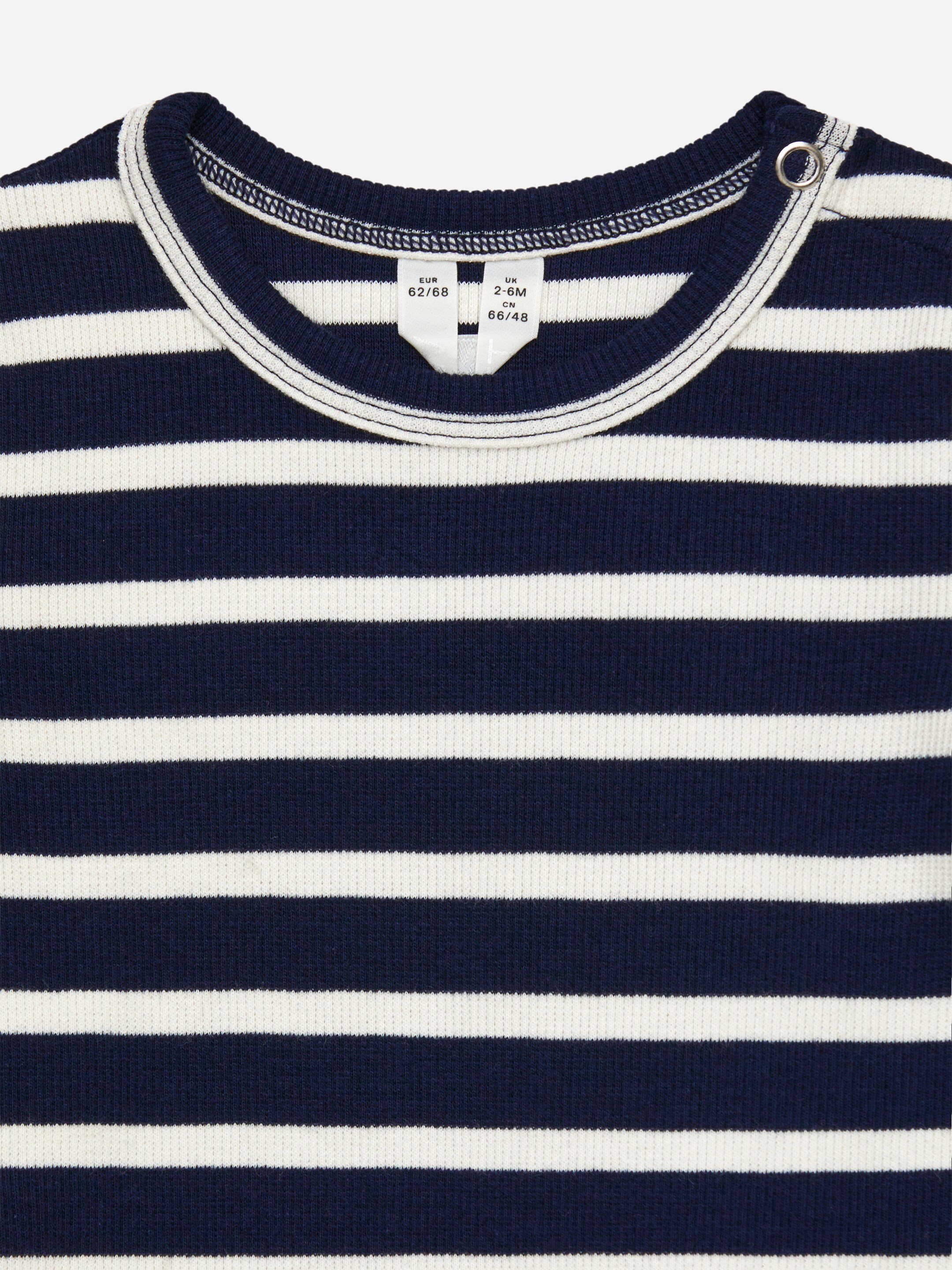 Grösseres Bild ansehen: Gerippter Langarmbody - Dunkelblau/Cremeweiß - KINDER | H&M CH 3