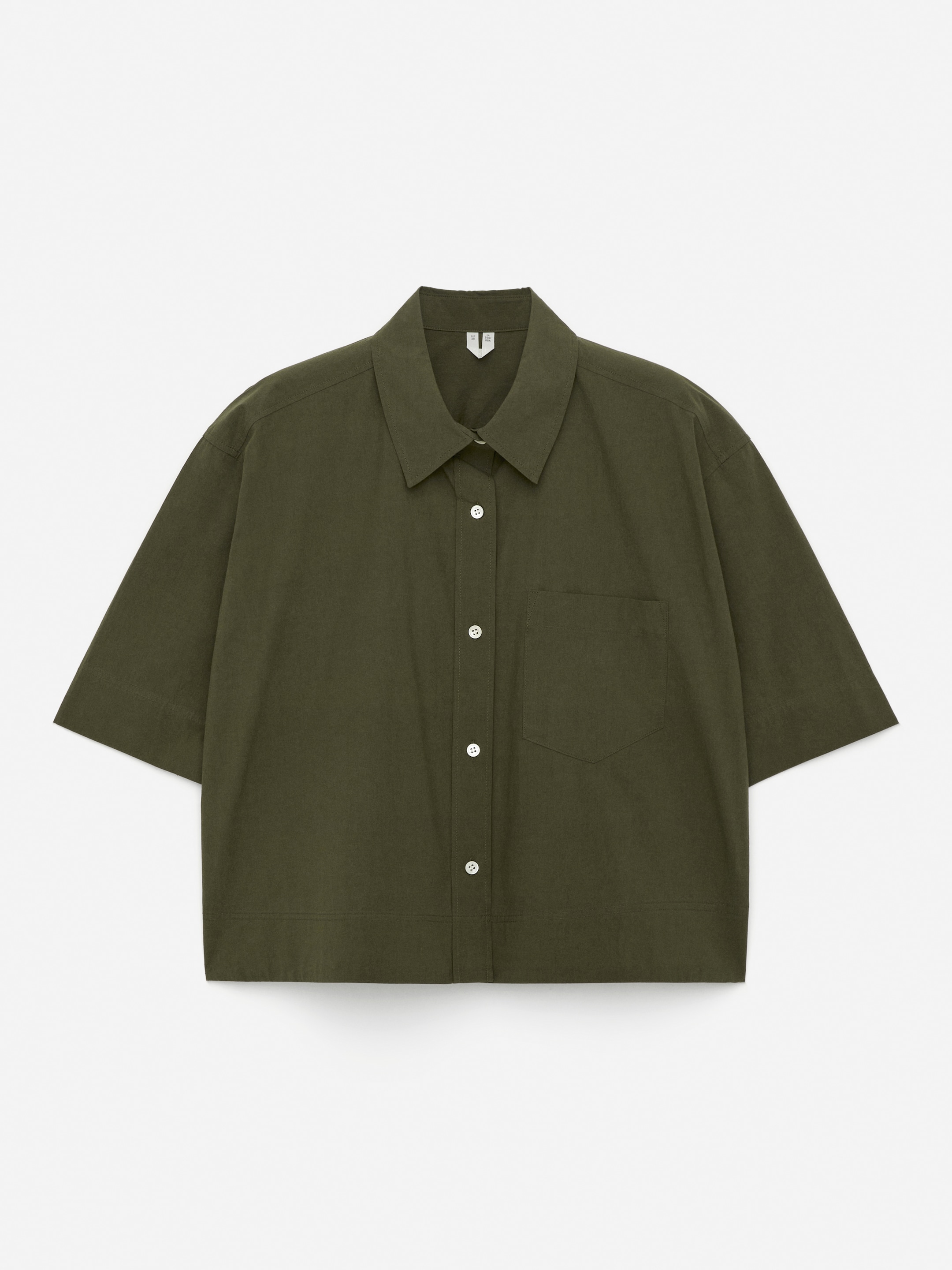Short-Sleeve Cotton Shirt-#575549-15154