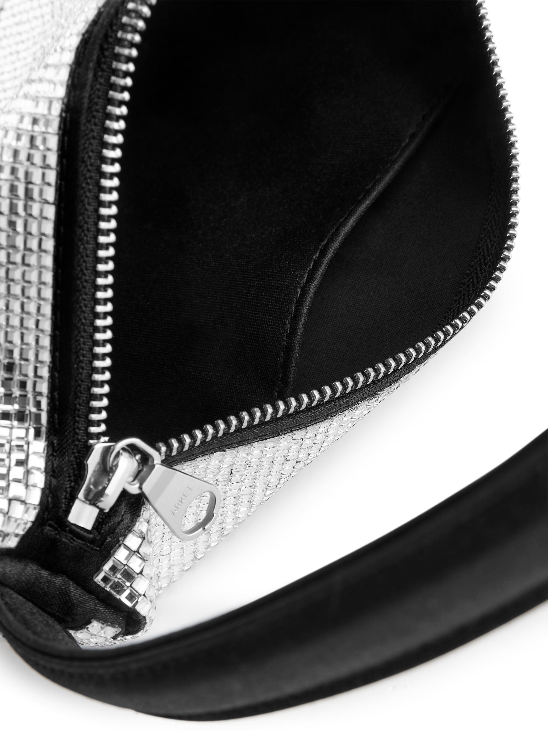 Rhinestone Shoulder Bag - Silver/Black - Women - StillMedia/DescriptiveDetail - 2