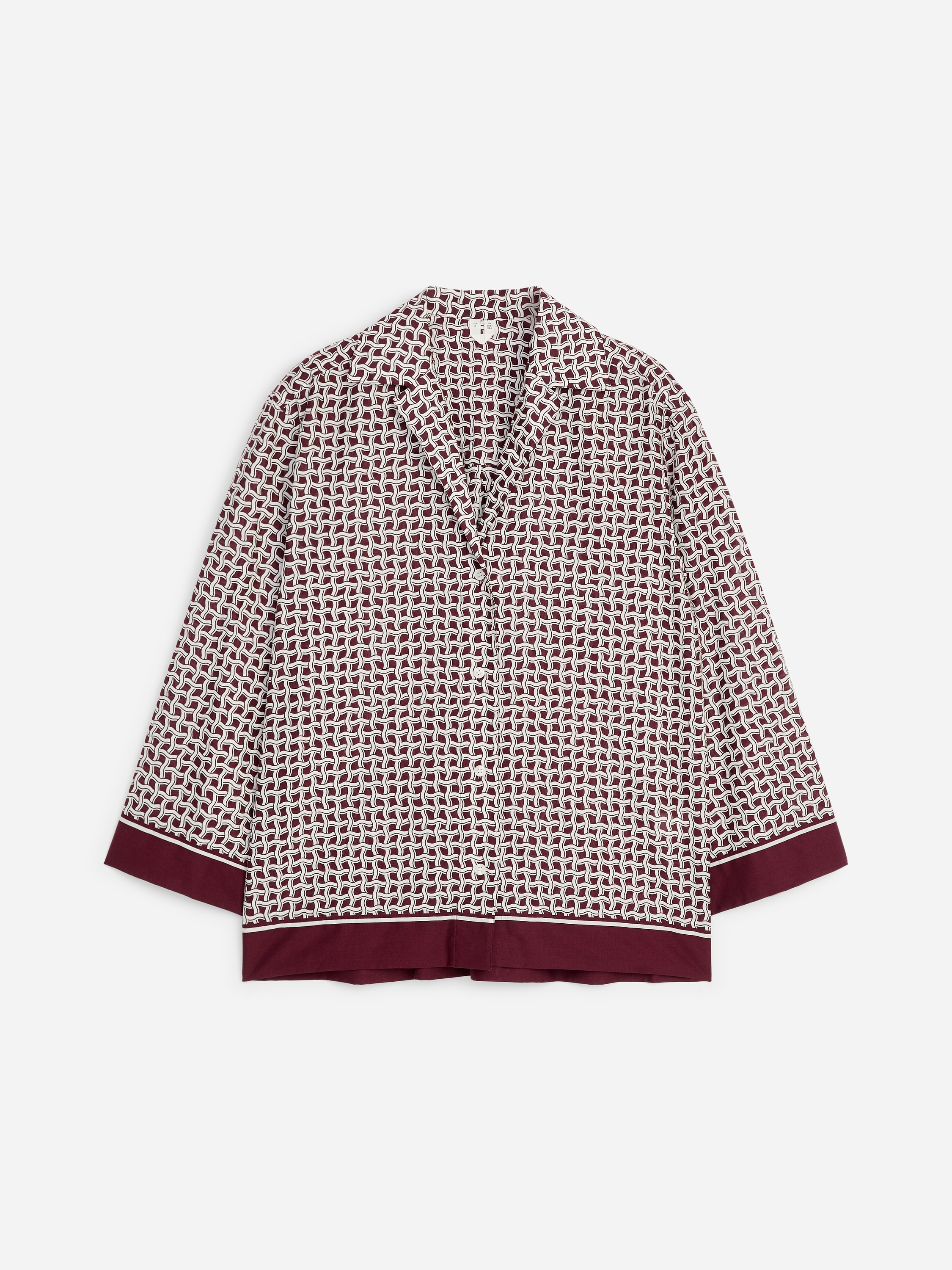 Chemise en lyocell mélangé - Rouge foncé/Bleu