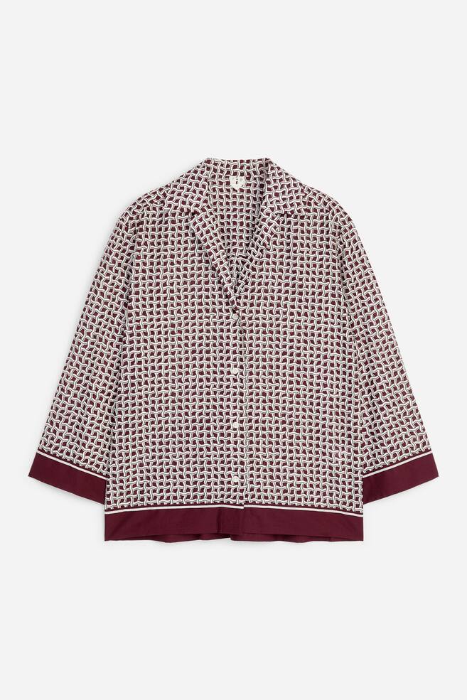 Lyocell Blend Shirt - Dark red/Blue - 1