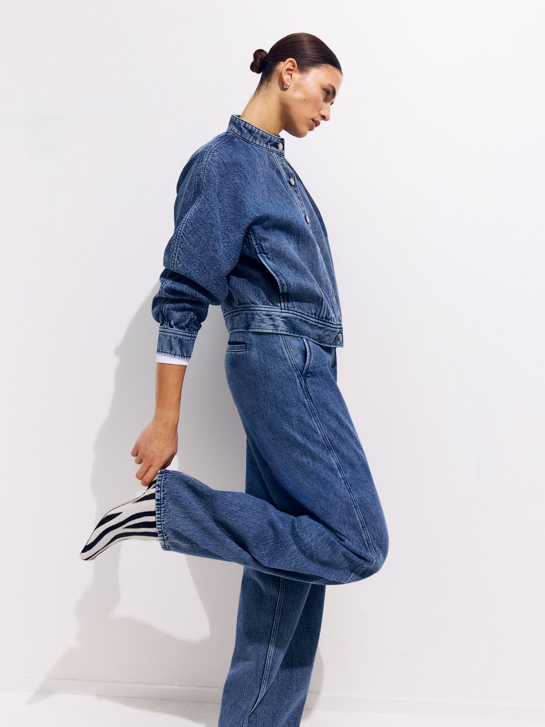 Jeansy z nogawkami typu barrel-#3E64A7-17928