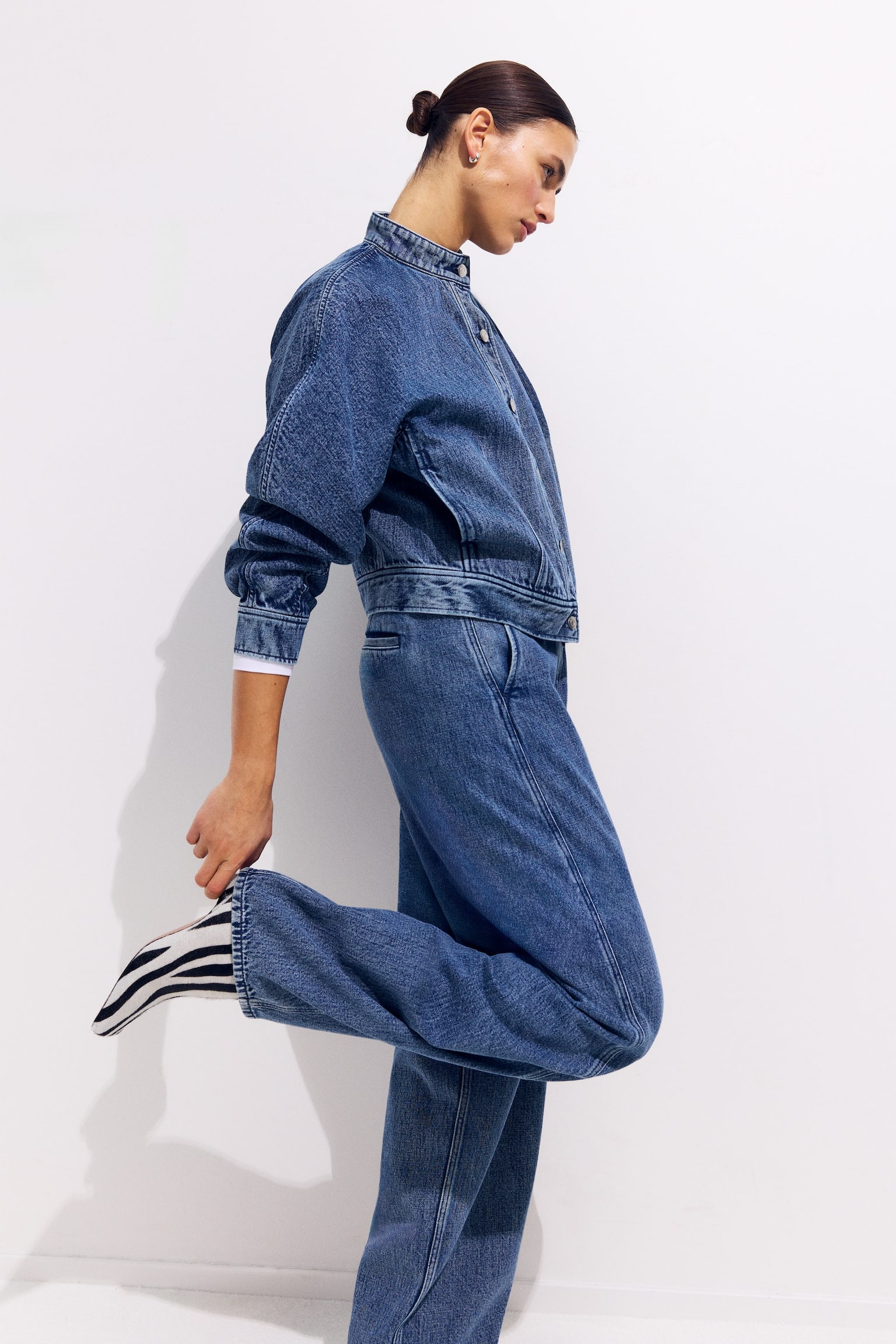 Buty za kostkę we wzór zebry - Biały/czarny/wzór pasków zebry - 7