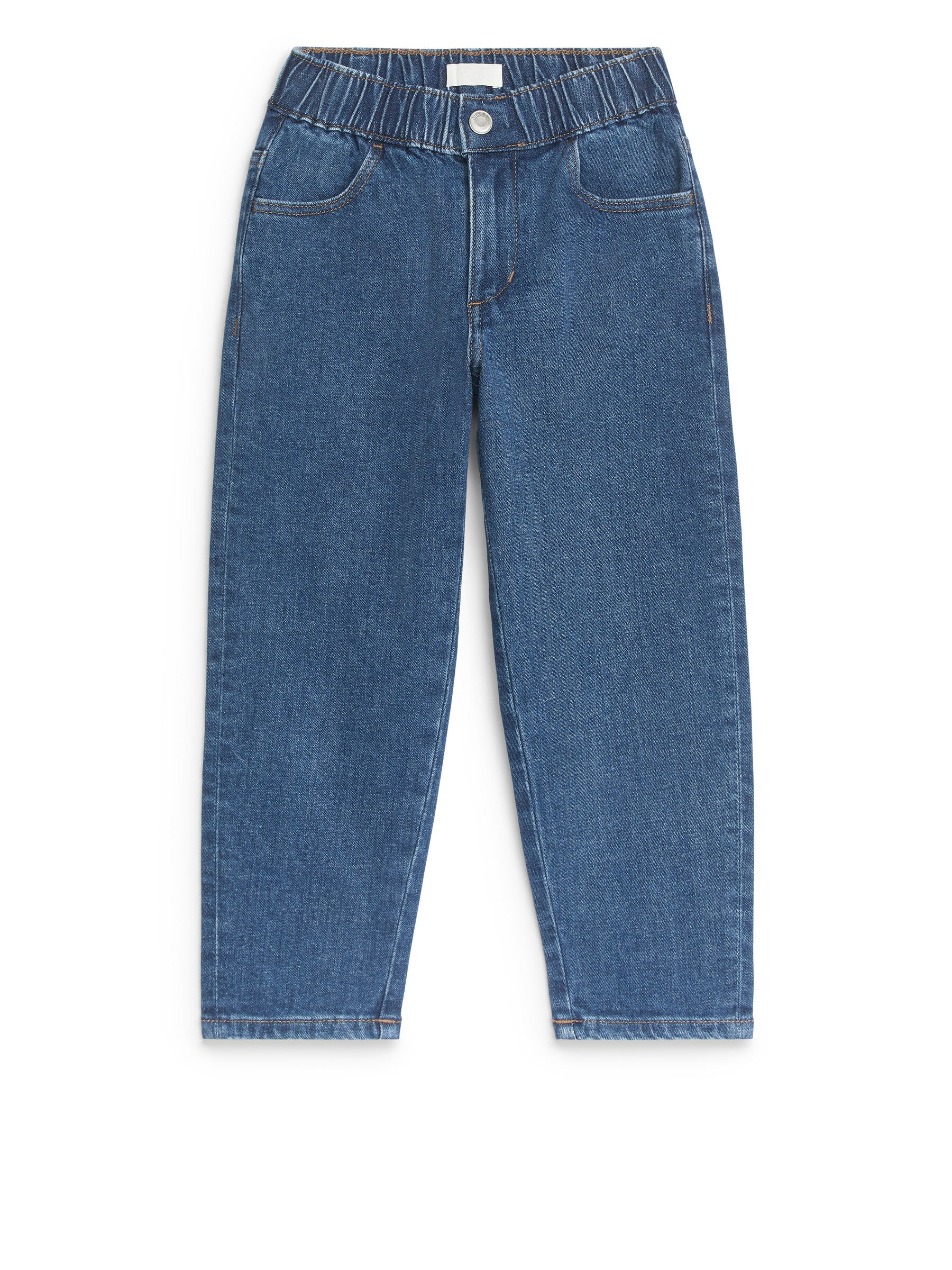 Pantalon en denim à enfiler-Bleu-8445