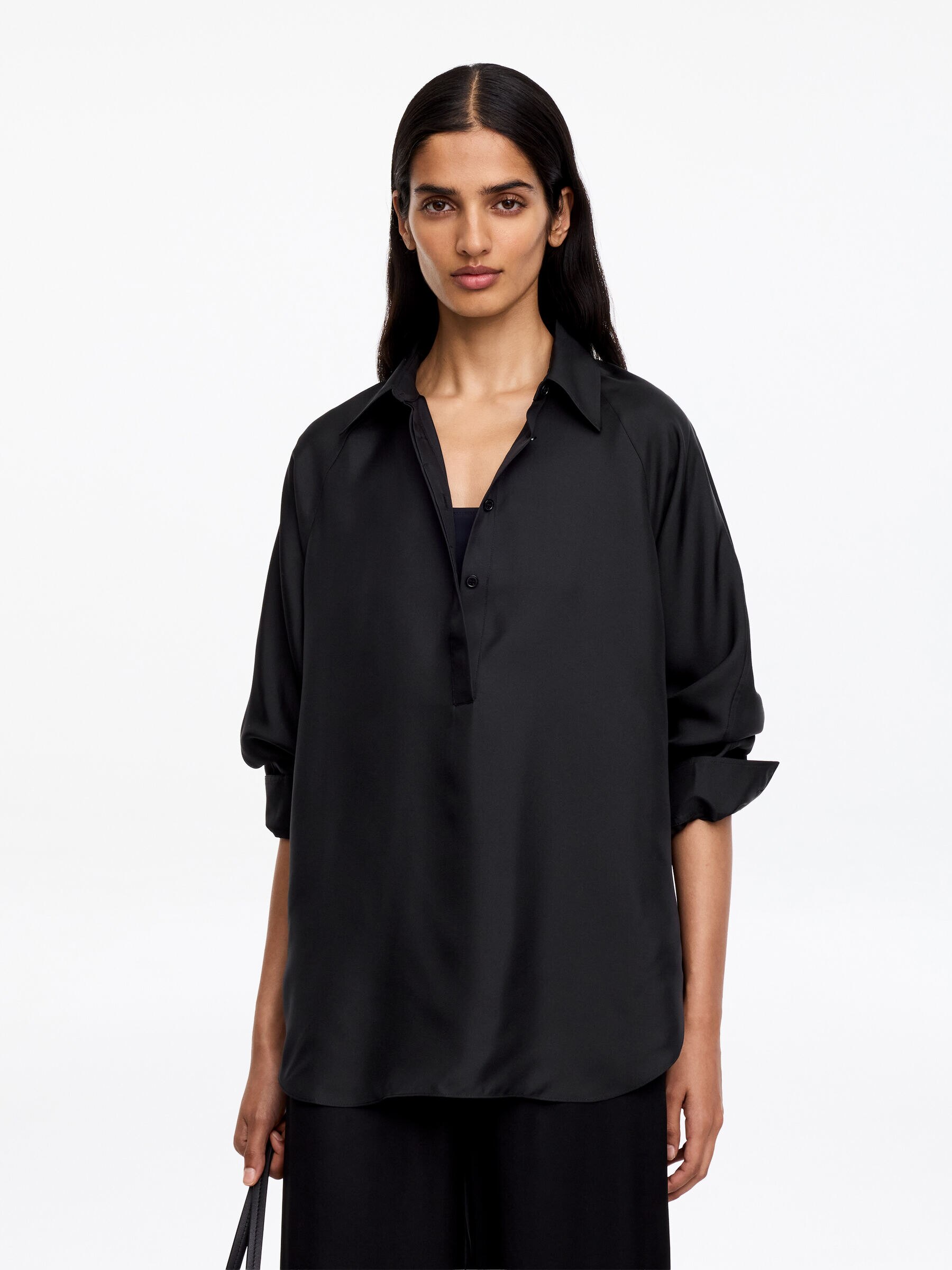 Silk Twill Shirt-#272627-19190