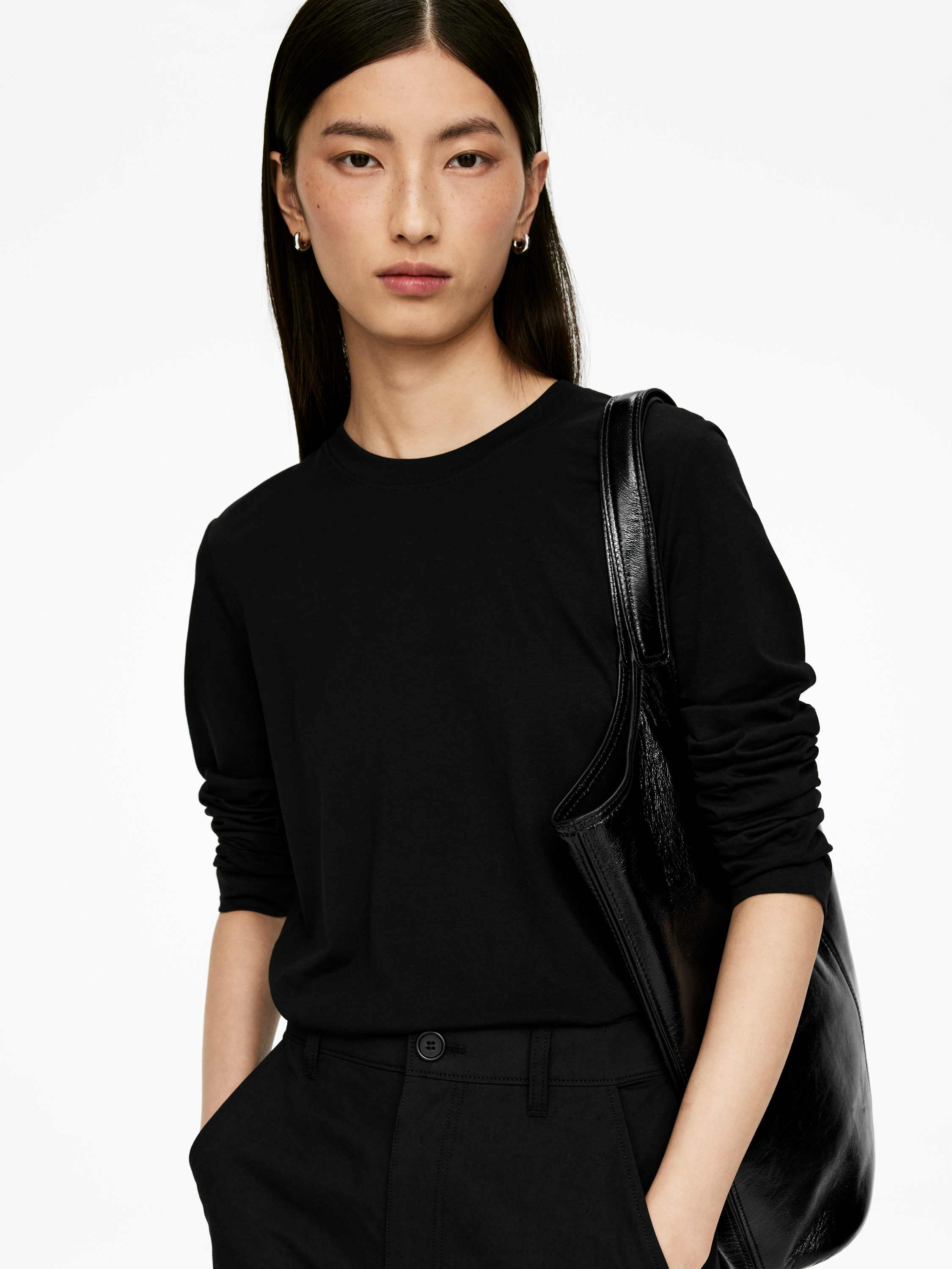 IRIS Charakteristisches Langarm-T-Shirt - Schwarz - Regular Fit - Women - StillMedia/Lookbook - 12