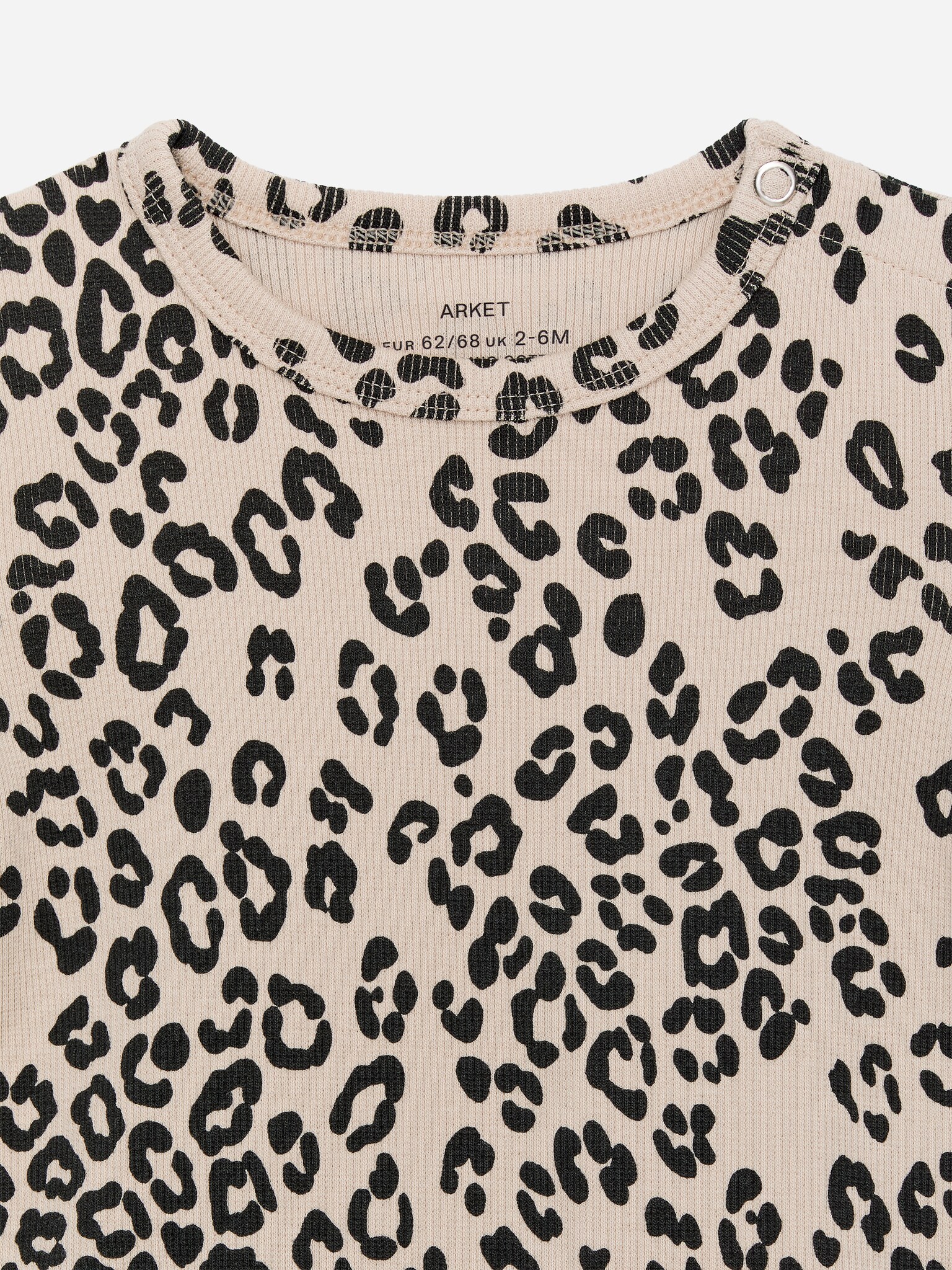 Ribbed Long-Sleeve Bodysuit - Beige/Black/Dark Green - 2