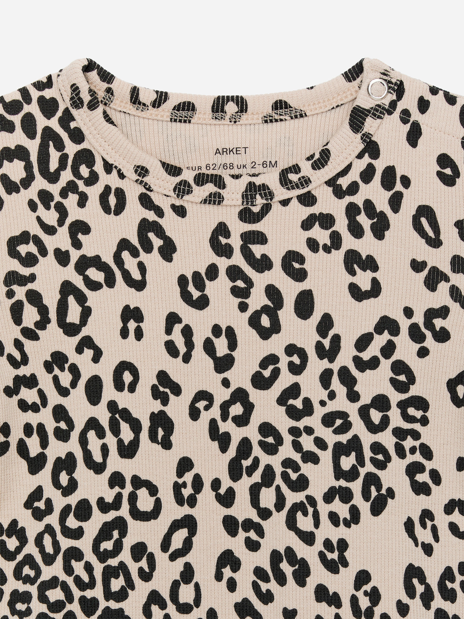 Ribbed Long-Sleeve Bodysuit - Beige/Black - Slim fit - Children - StillMedia/DescriptiveStillLife - 1