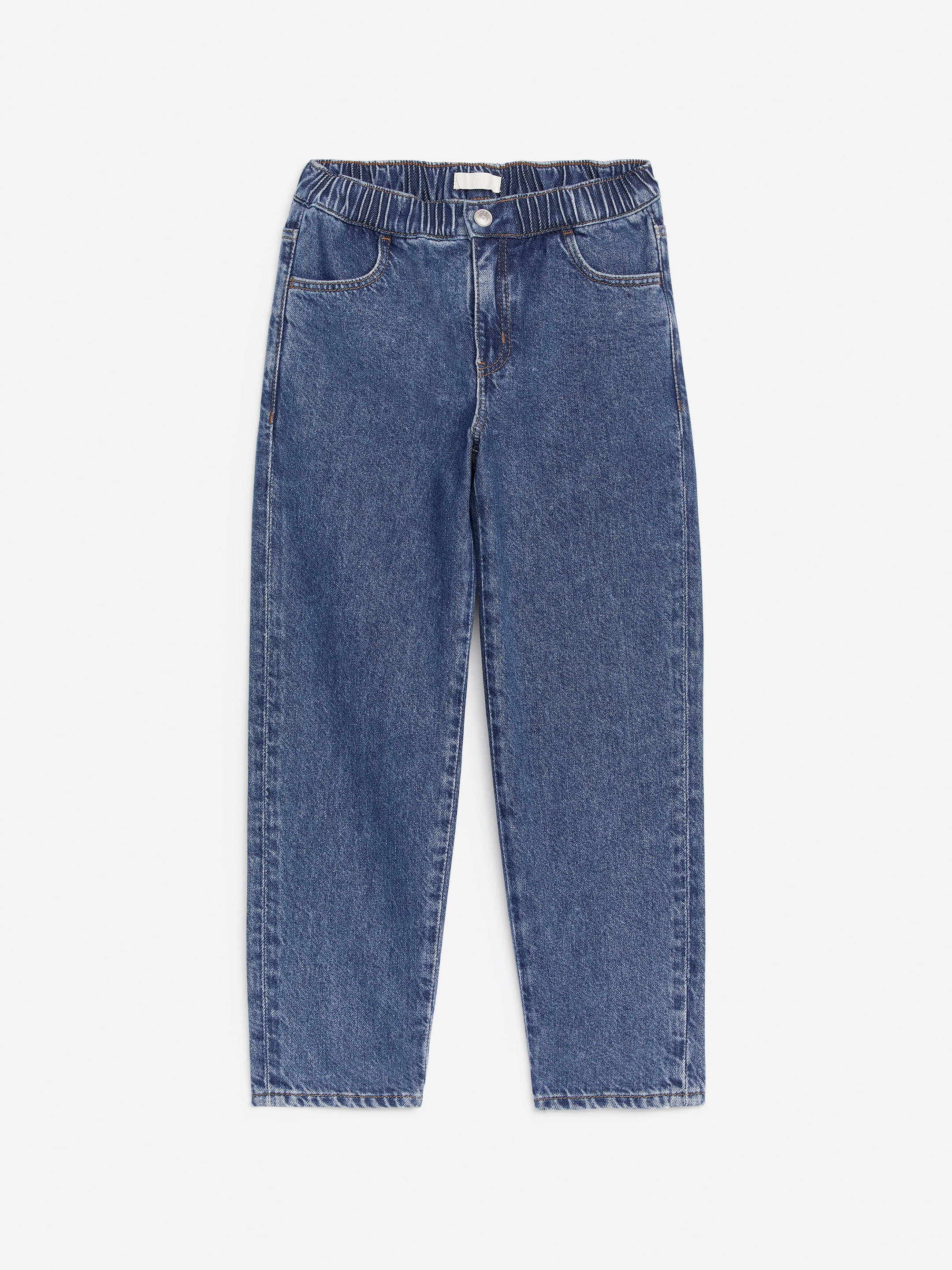 Pantalones denim de cintura elástica-Blue-12502