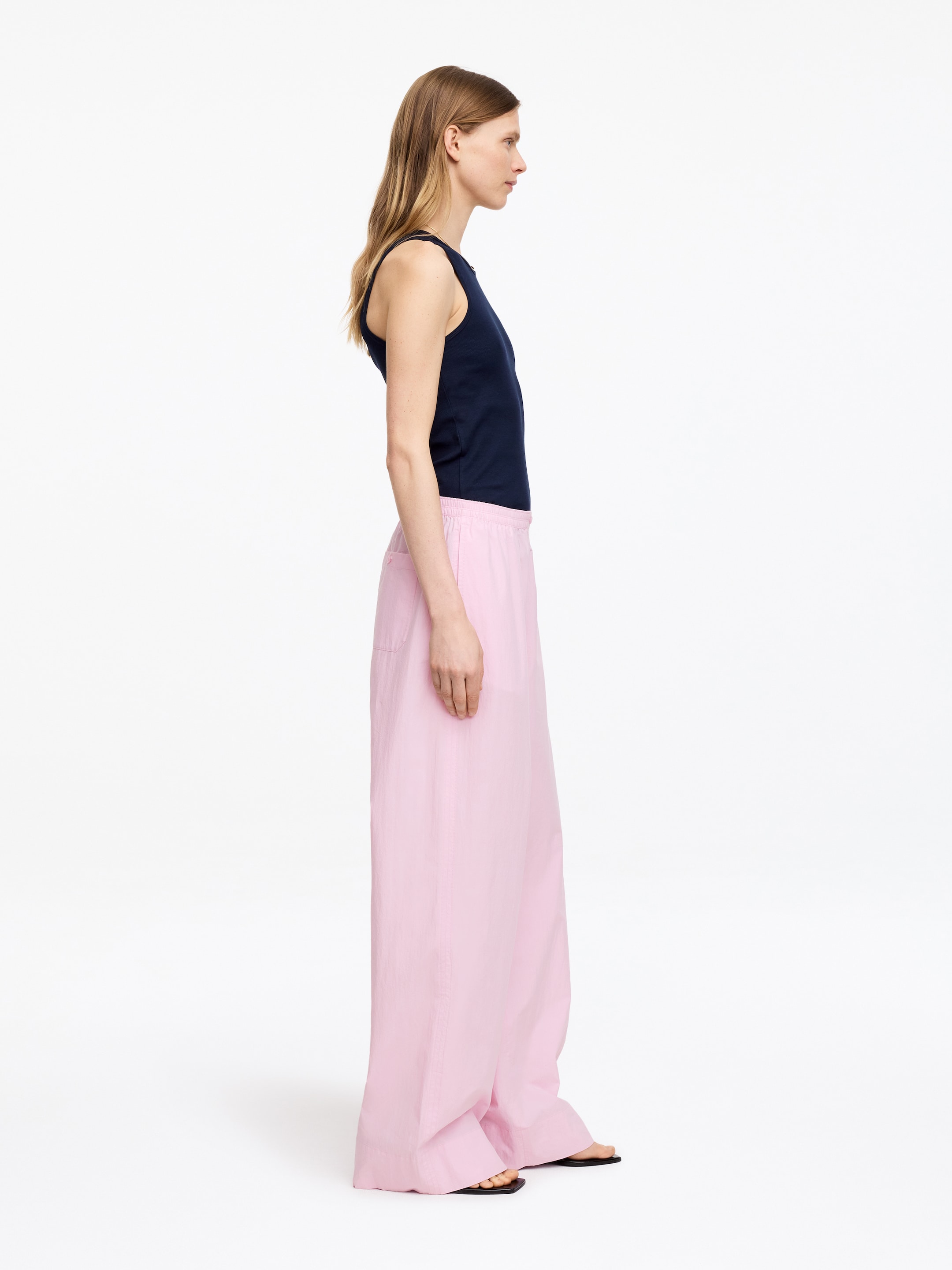 Relaxed Cotton Trousers - Pink - Relaxed fit - Women - StillMedia/Lookbook - 5