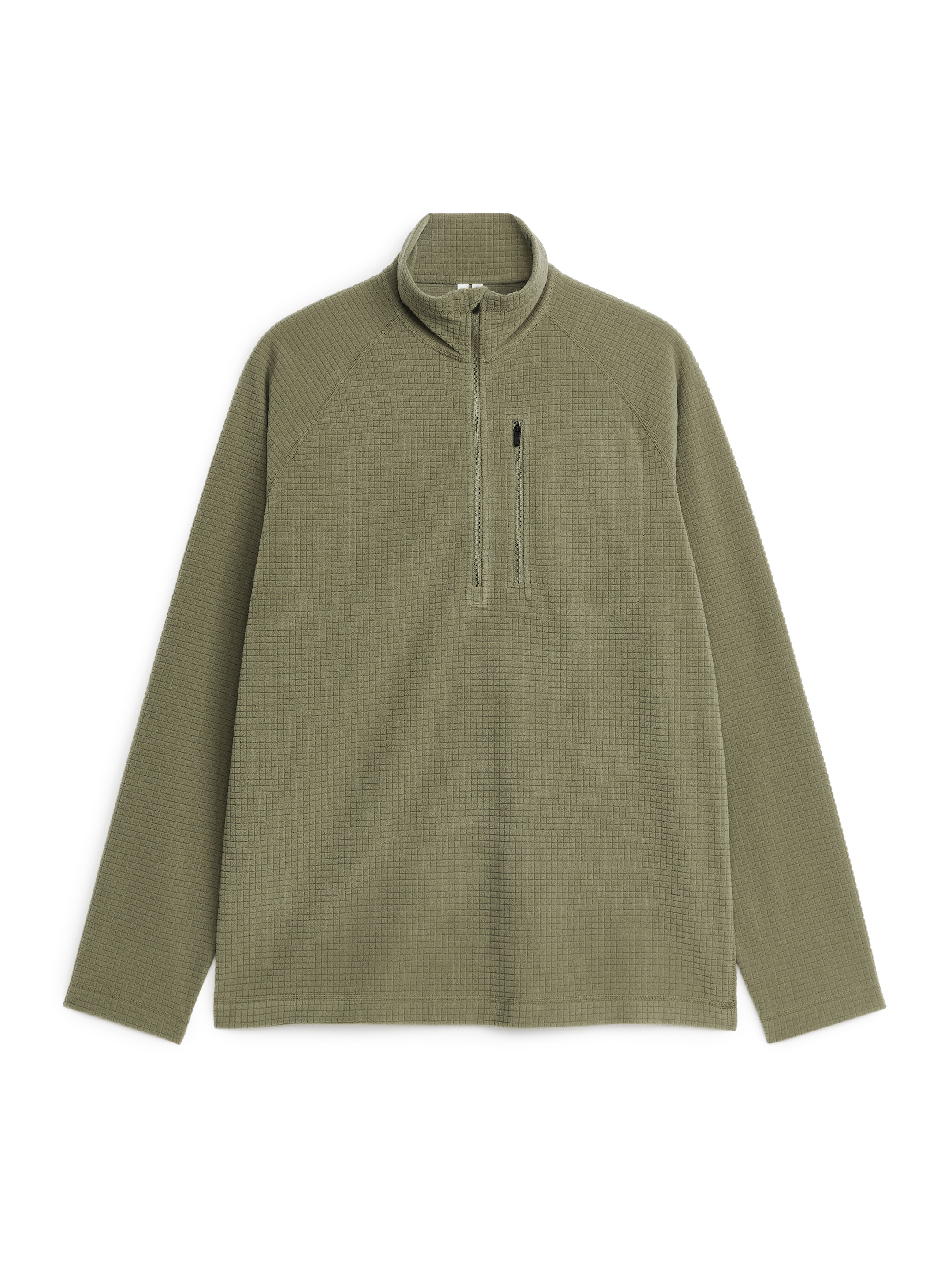 Fleecepullover mit kurzem Reißverschluss - Khaki - Regular Fit - Herren - StillMedia/DescriptiveStillLife - 1