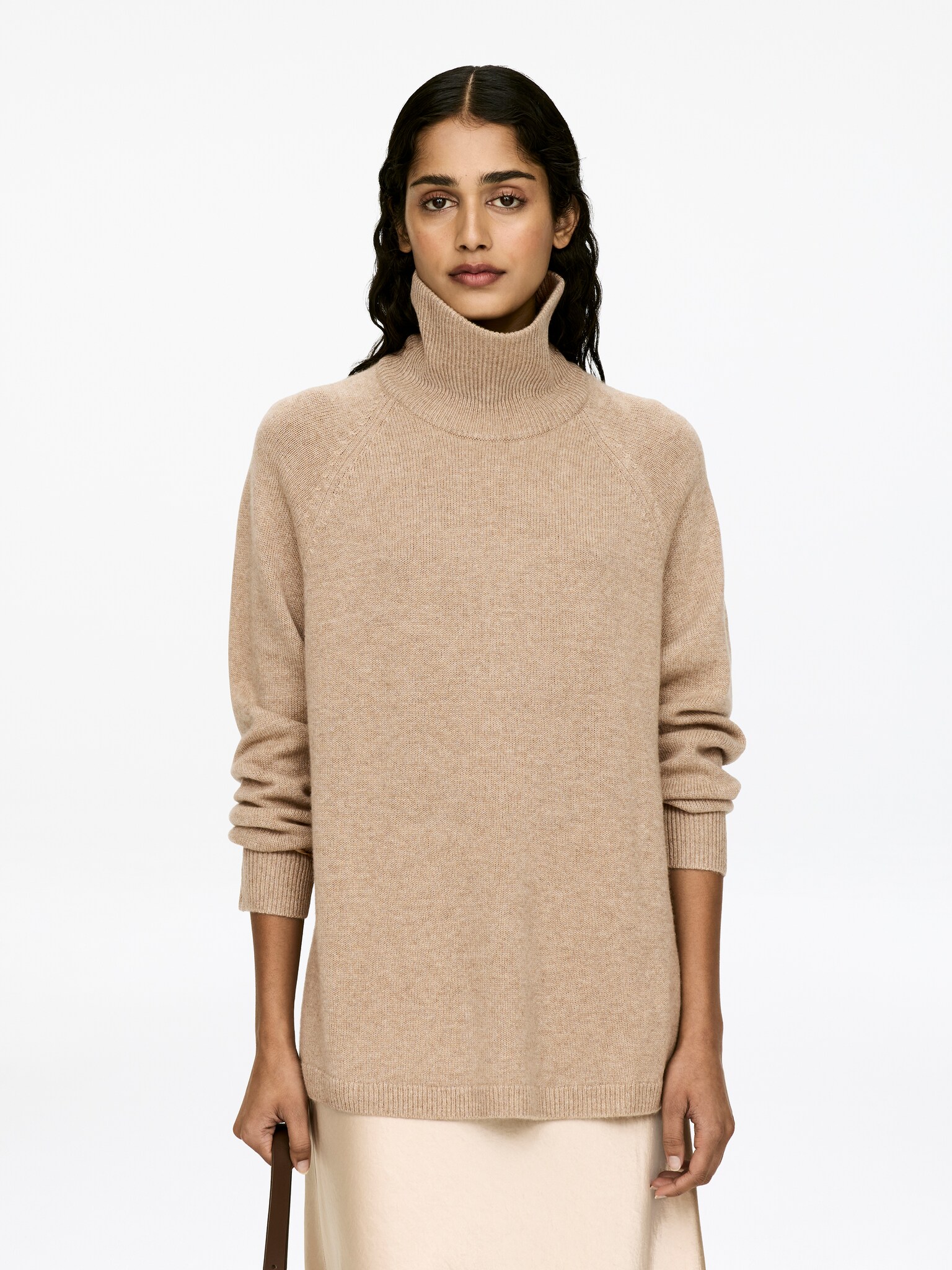 Roll-Neck Cashmere-Wool Jumper - Beige