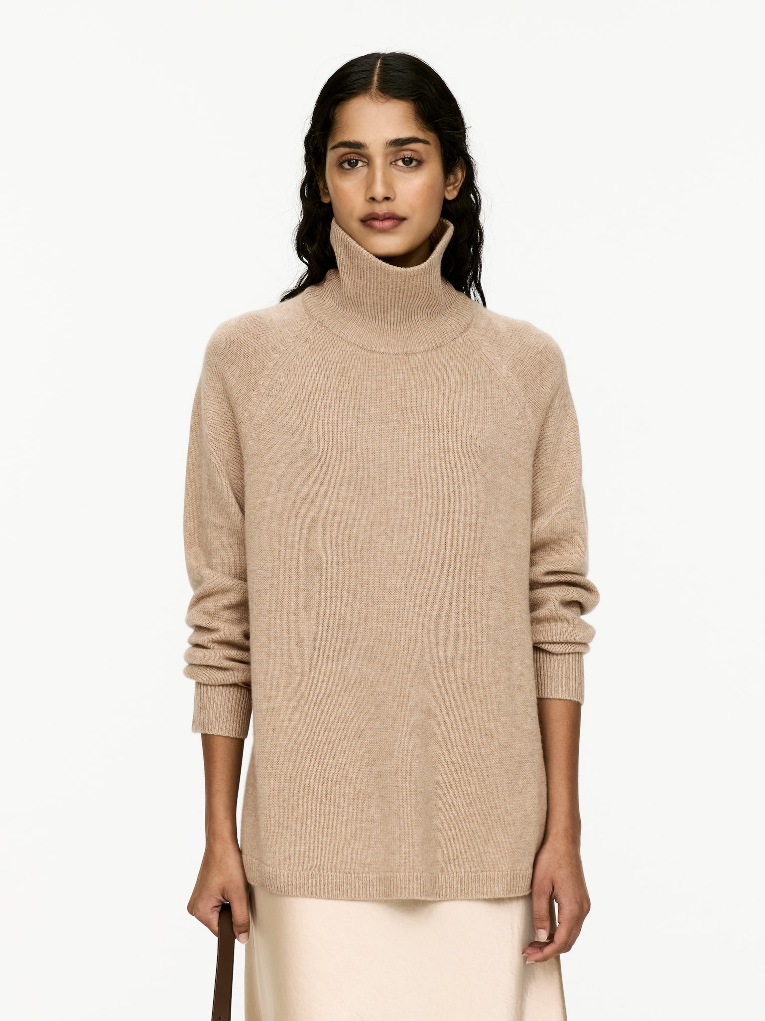 Roll-Neck Cashmere-Wool Jumper - Beige