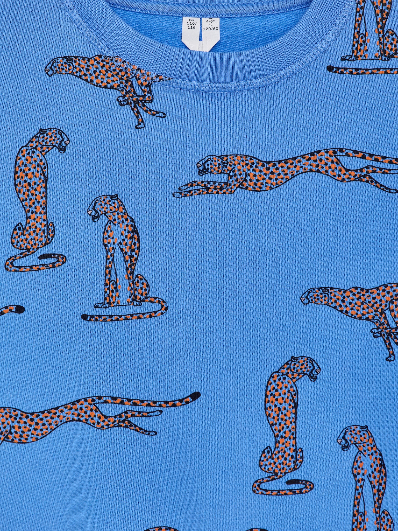 Avslappet collegegenser - Blå/cheetah/Svart/Grå/Gepard - 3