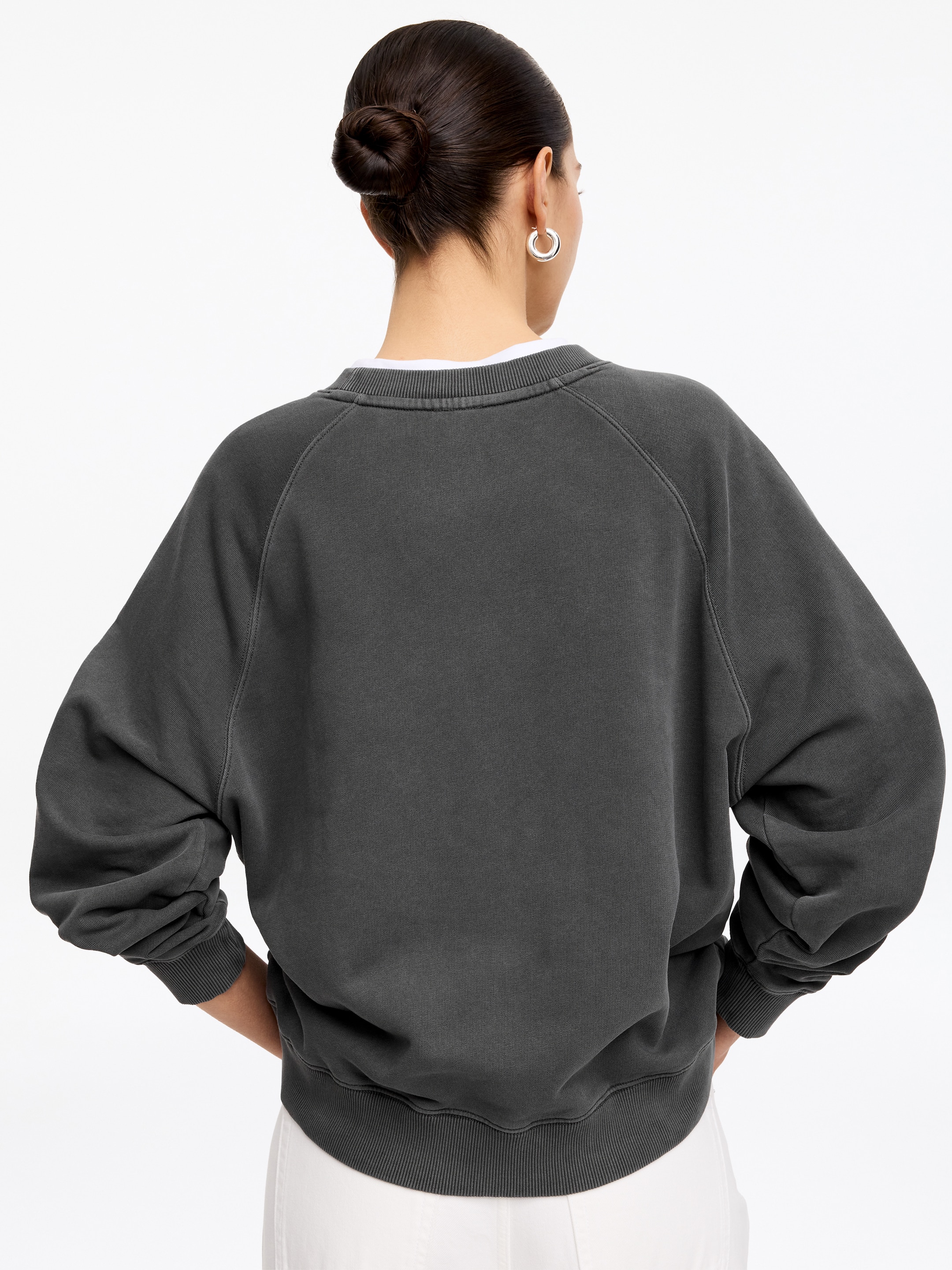 Frottee-Sweatshirt - Schwarz - Regular Fit - Damen - StillMedia/Lookbook - 4