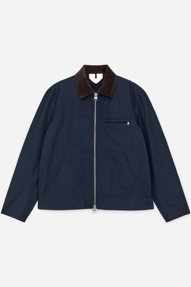 Cotton Canvas Jacket - Dark Blue/Black - 1