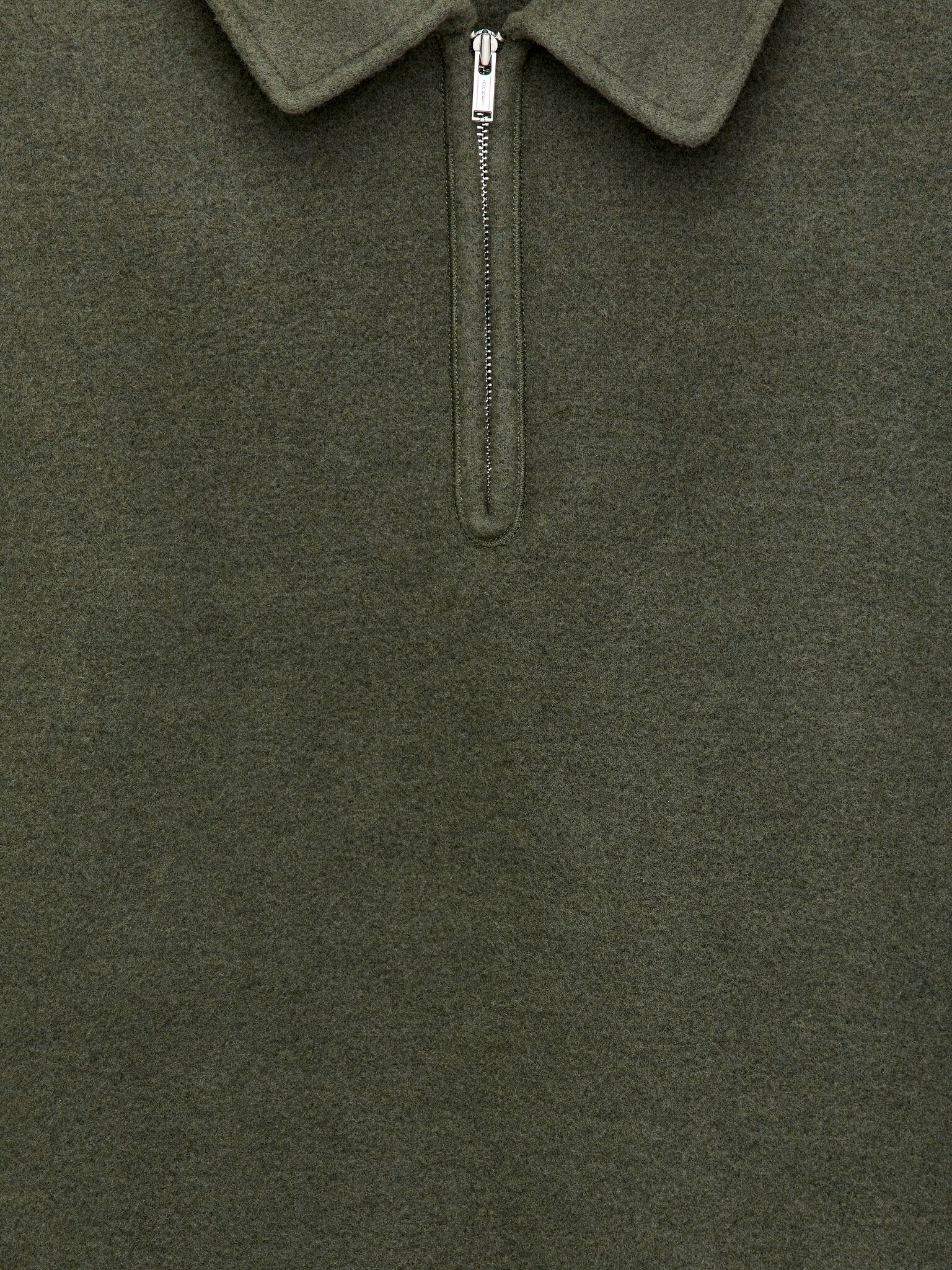 Double-Knit Half-Zip Jumper - Green/Dark Brown - 3